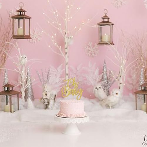 Miniatura 7 de Rsstarxi 1 paquete con purpurina dorada Oh Baby Cake Topper Baby Shower Cake Decor Baby Shower Baby Bautismo Reveal Género Cake Pick para celebrar