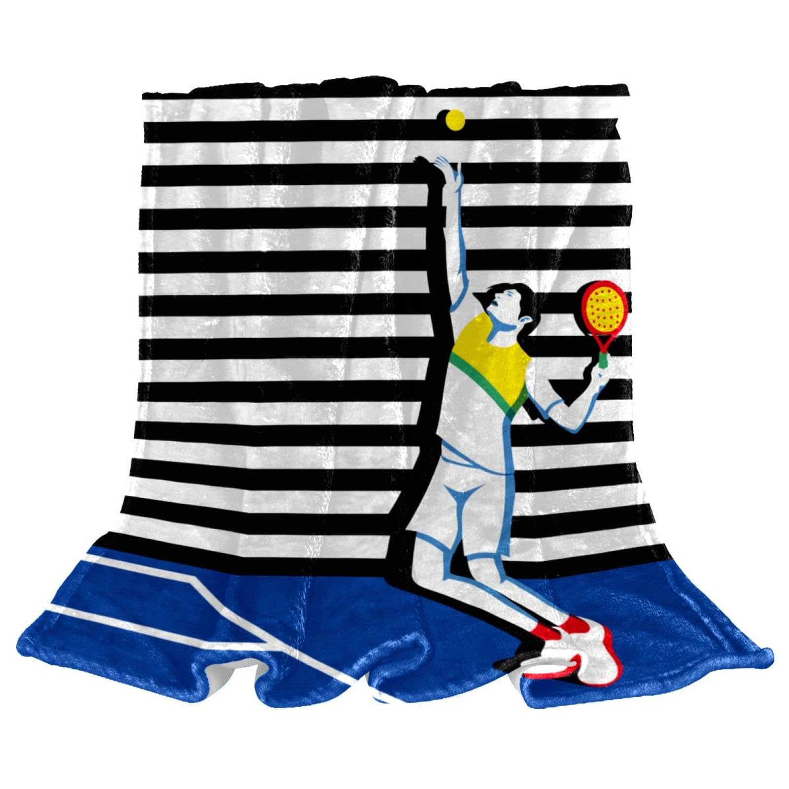 Couverture polaire joueur de tennis microfibre douce jeté de canapé 150x130 cm