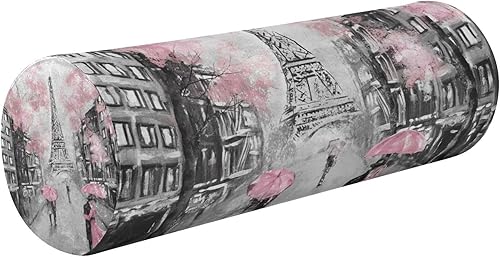 Seashells - Almohada redonda cilíndrica para aliviar el dolor de cuello, suave y transpirable, almohada de espuma viscoelástica de viaje con funda