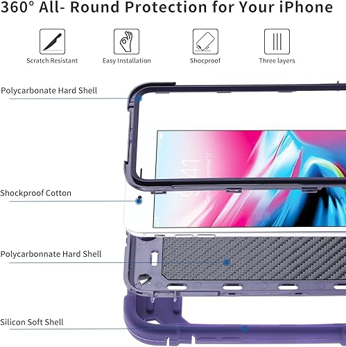 Miniatura 3 de MARKILL Funda compatible con iPhone 6 Plus6S Plus, iPhone 7 PlusiPhone 8 Plus de 5.5 pulgadas con soporte de anillo, funda de teléfono resistente a