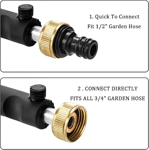 Miniatura 5 de Hbaushun Varita de lavadora de alta presión, rociador de presión Hydro Jet, riego flexible de jardín con 3 boquillas, extremo de manguera universal,