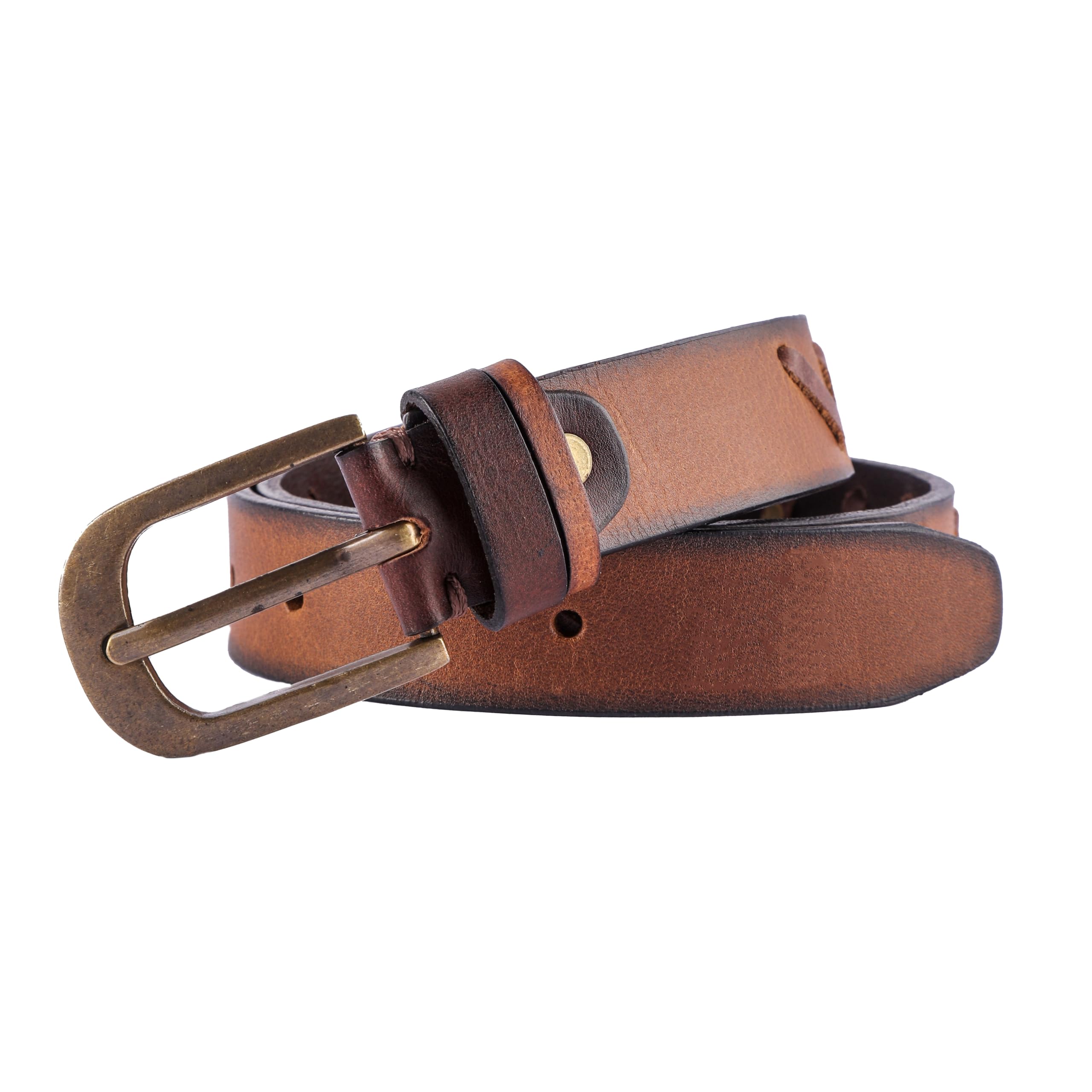 ART-REEL Genuine Leather Belt for Kids, Black/Brown Colour, Belt with Metal Buckle, Fancy Belt for Formal, Casual & Jeans Wear, Waist 20-24-28-30 Inch 3|5|7|9|11 Yrs (Brown Mix, W24-26 Inch) 2
