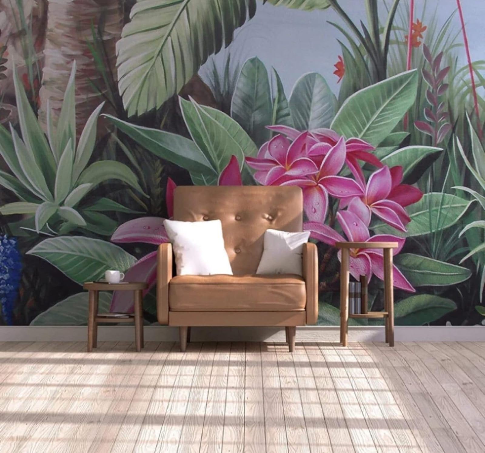 Hand Drawn Fresh Beautiful Plants Flowers 3D Wallpaper Easy Install Feature Office Living Room Sofa Bedroom TV Background Wall Decoration-150cm×105cm
