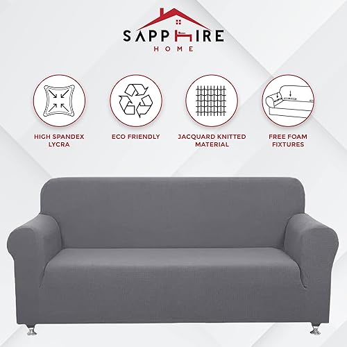 Miniatura 2 de Sapphire Home - Juego de 2 fundas para sofá, sofá de 2 plazas, ajuste elástico, sin arrugas, funda protectora para muebles para 32 cojines,