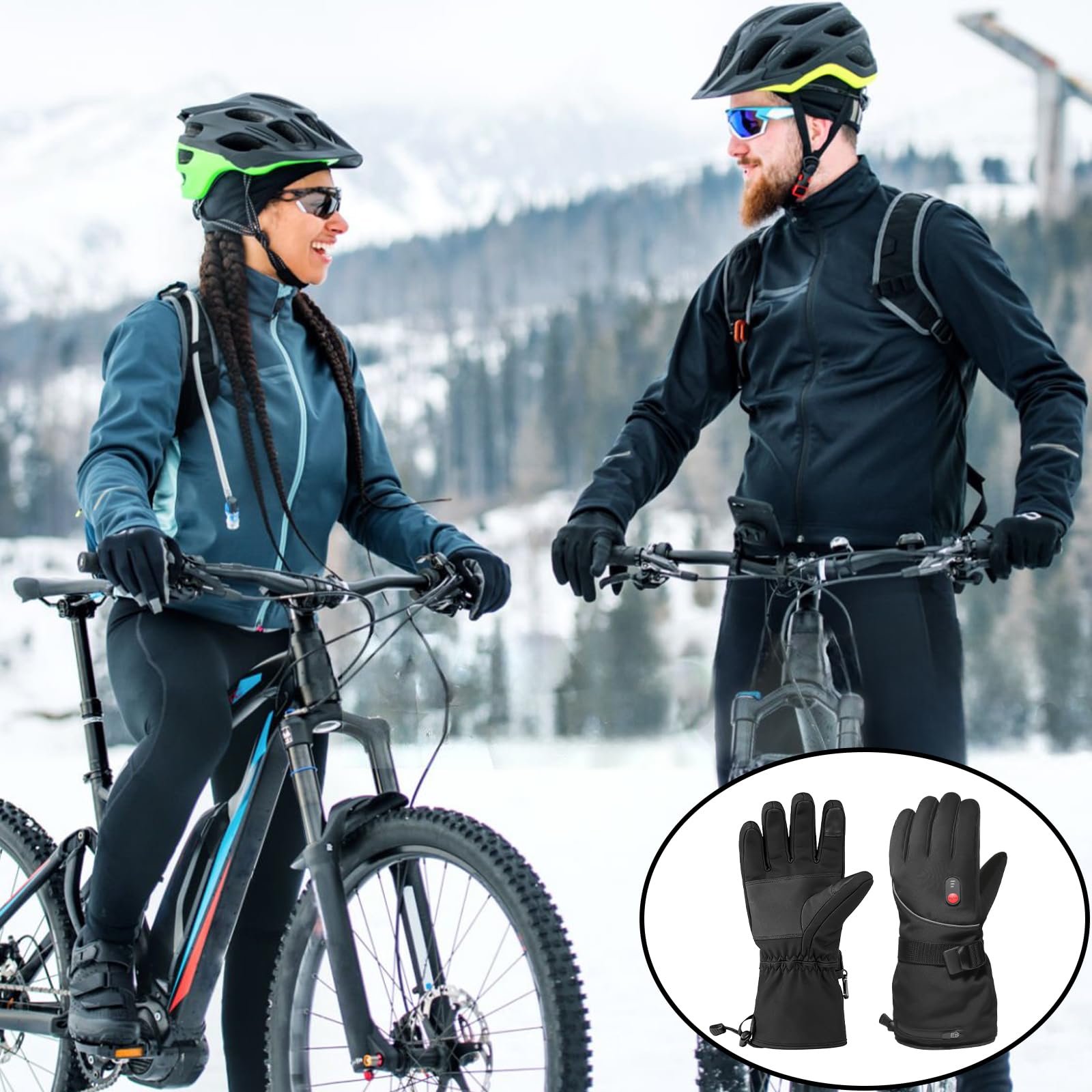 Beheizbare Handschuhe, 5000mAh Akku USB Wiederaufladbare Heizhandschuhe für Damen und Herren, 3 Heizstufen, wasserdichte Motorradhandschuhe zum Skifahren, Radfahren und Wandern