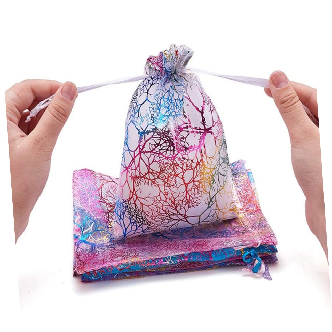 FRCOLOR 200 Piezas Bolso Hilo Coral Bolsa De Galletas Navideñas Bolsas De Bolsas Transparentes Para Galletas Navidad Bolsos De Mano Bolsa De Navidad Bolsas De Dulces De Tela