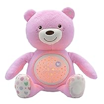 Chicco First Dreams Orsacchiotto Peluche Baby Bear, Soffice Pupazzo Proiettore con Luce Notturna Bambini, Effetti Luminosi e Rilassanti Melodie, Rosa – Giochi Neonato 0 Mesi +