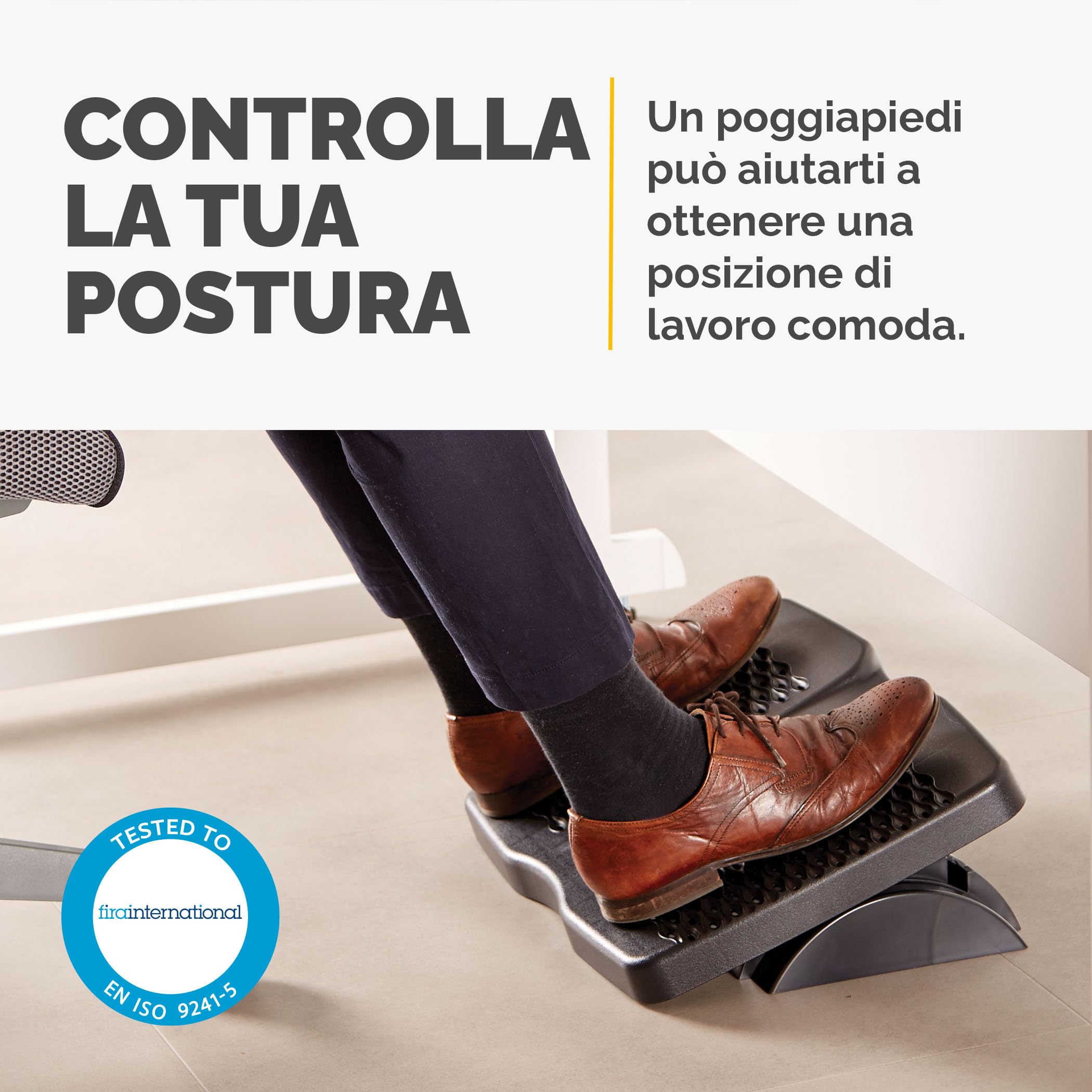 Poggiapiedi Ergonomico Fellowes - Regolabile In 3 Altezze, Migliora Postura E Circolazione - Foto 10