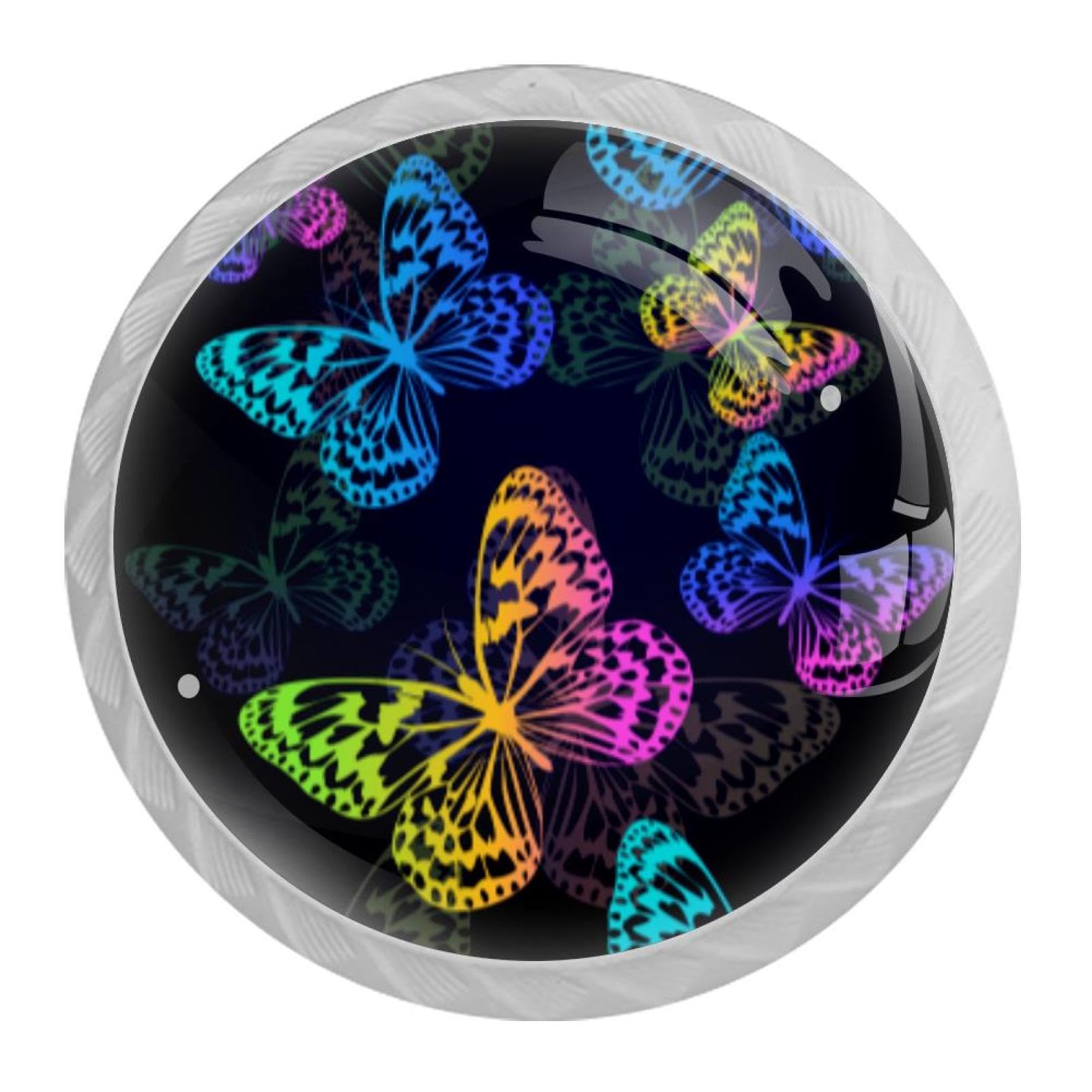 Tqmspg 4 Pieces Drawer Pulls Butterfly Door Knobs Dresser Handles for Kitchen Wardrobe Cupboard Hardware Furniture