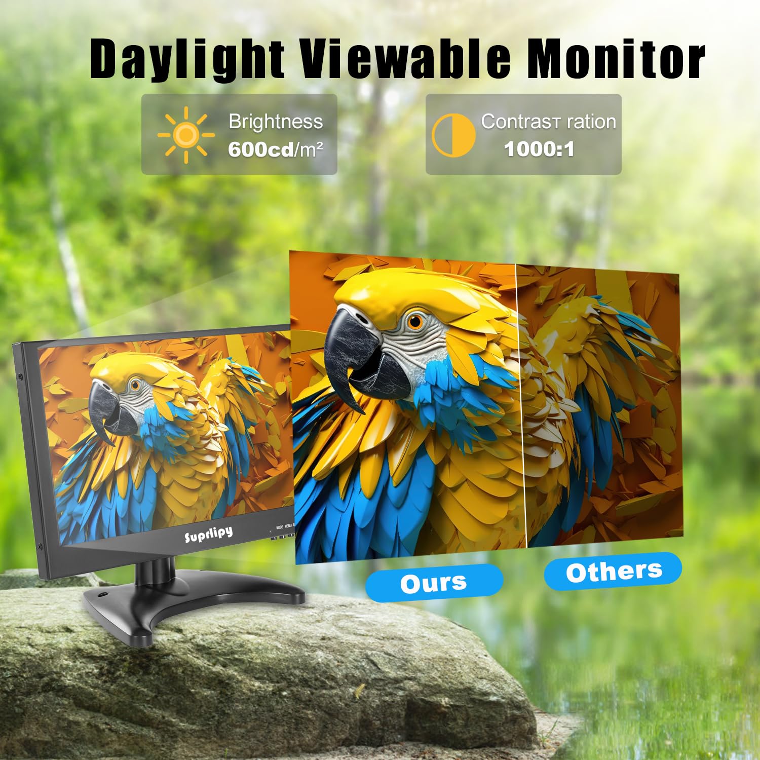 12-calowy mini monitor HDMI 1920x1080 16:9 IPS metalowa obudowa Wyświetlacz LCD Obsługa HDMI/VGA/AV/BNC Wejście z pilotem Wbudowane głośniki do kamery