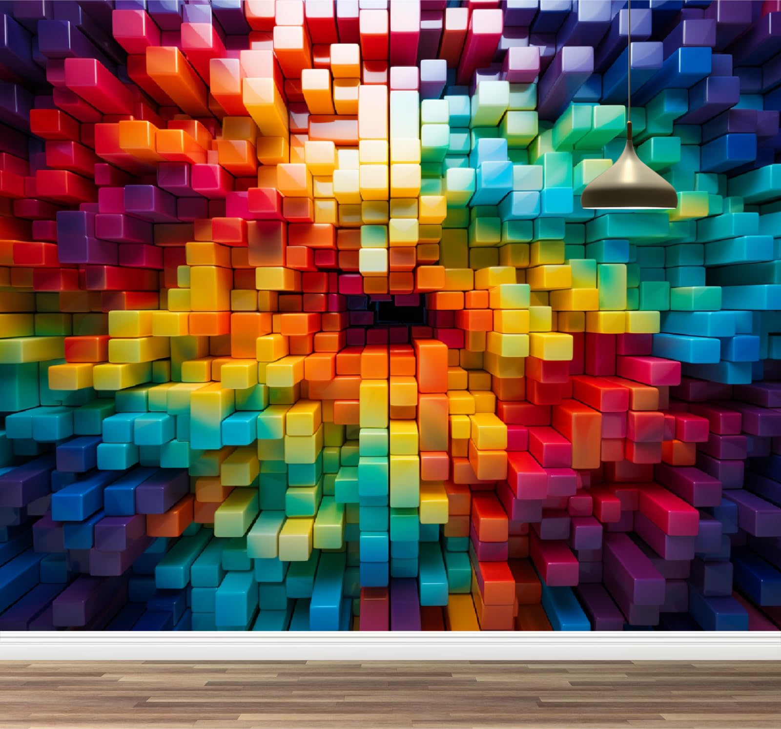 Papier peint photo arc-en-ciel imperméable pour créer un coin jeux de fille magique