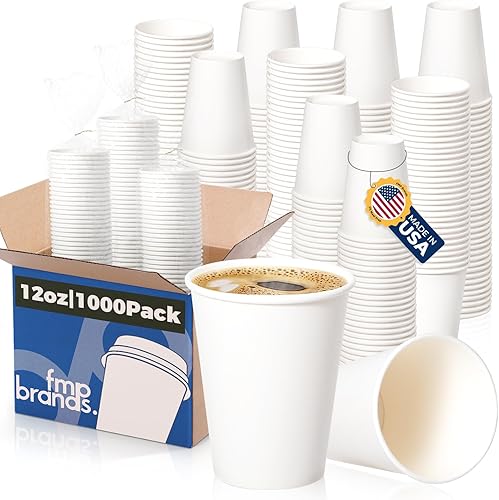 Miniatura 32 de Fit Meal Prep Paquete de 100 tazas de café de papel desechables de 24 onzas, tazas calientes de primera calidad para bebidas calientes/frías, vasos