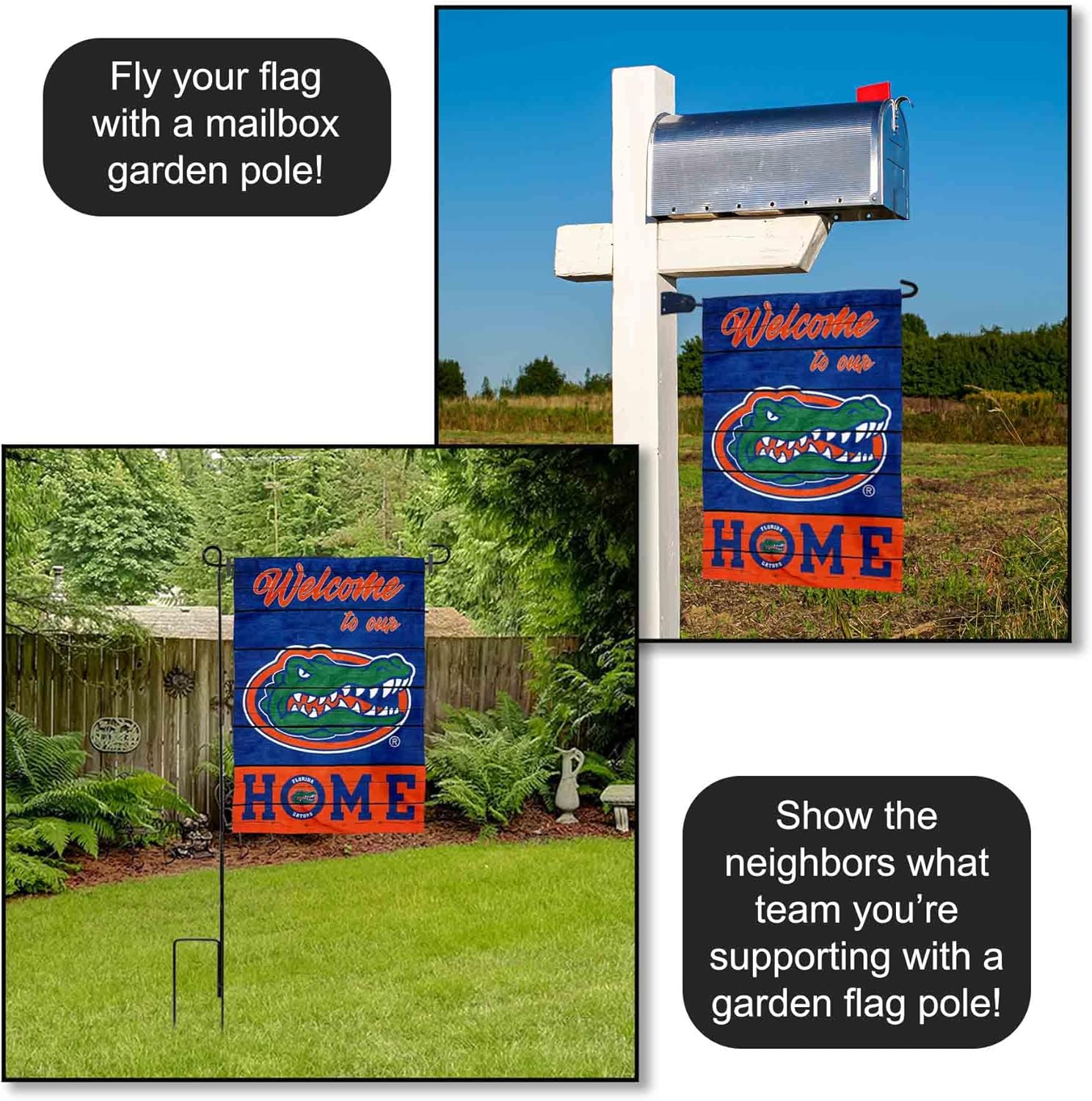 College Flags & Banners Co. Florida Gators Welcome To Our Home Double Sided Garden Yard Flag - Image 4