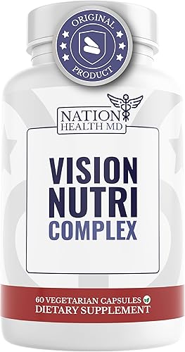 Vision Nutri Complex - Vitaminas oculares con luteína, arándano, salud ocular y visual para hombres y mujeres, 60 cápsulas
