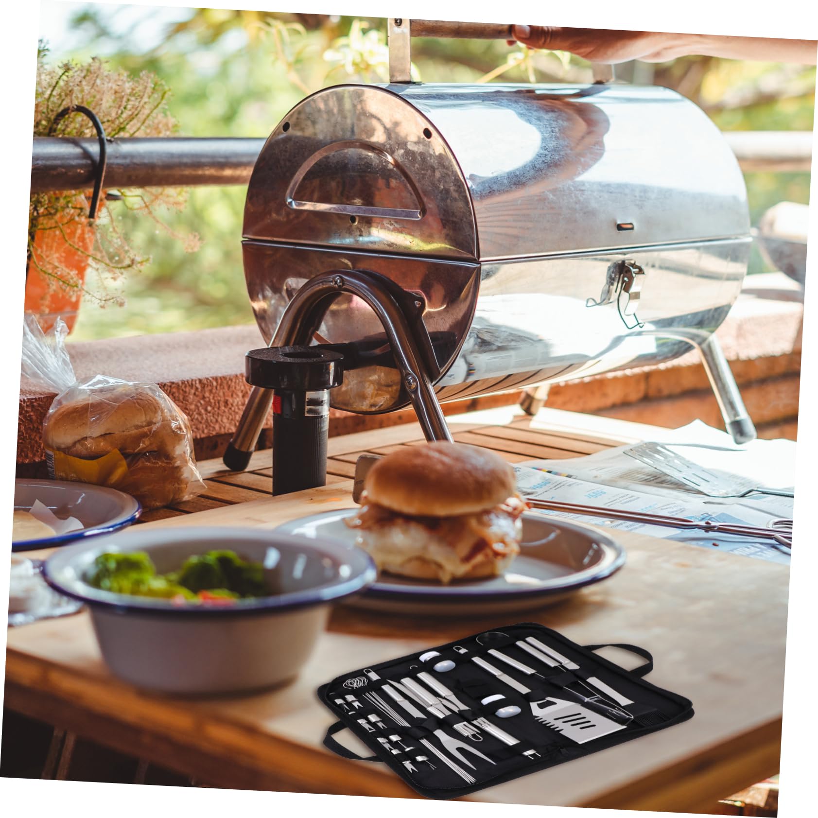 1Set Completo Utensili Bbq Inossidabile con Oxford per Grigliate All Accessori per Barbecue per Amanti Del e