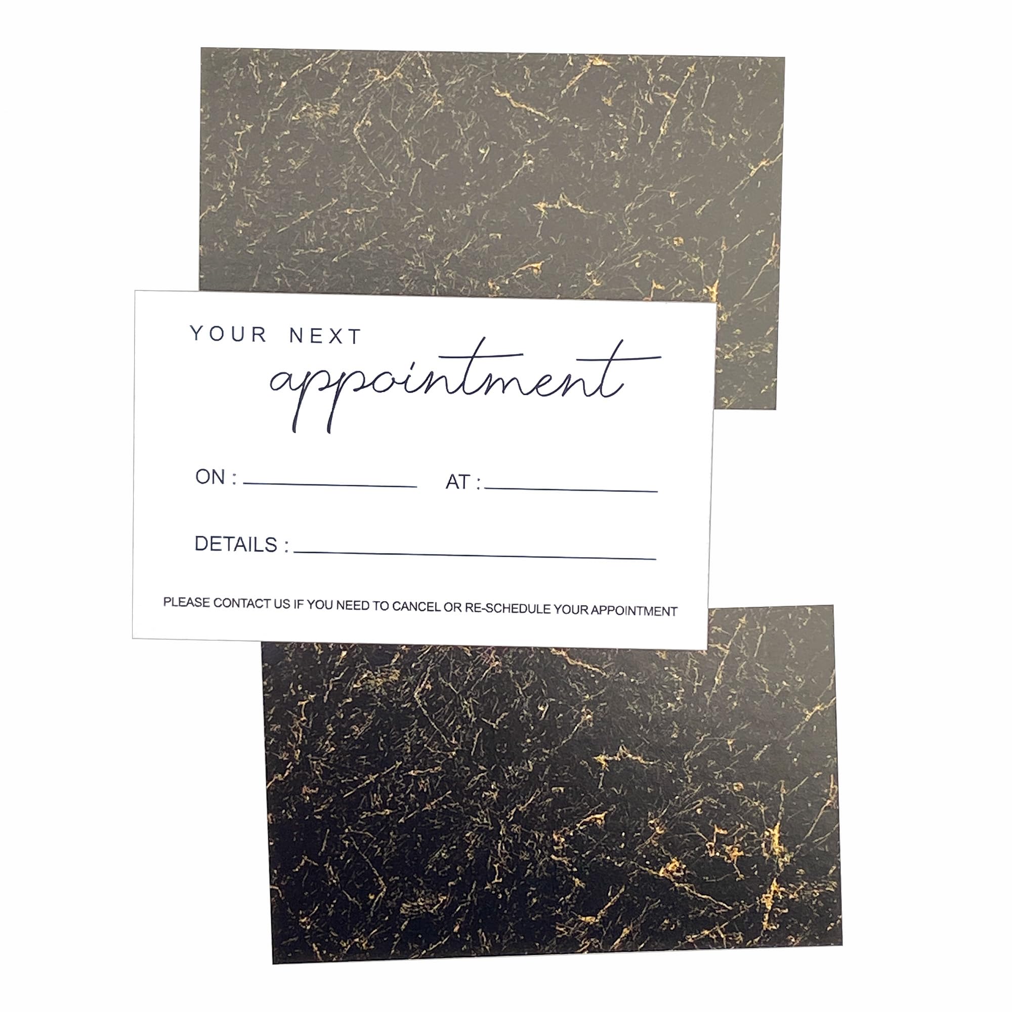 Appointment Reminder Cards Pack Of 100 - 3.5"x2", 14pt Card Stock, Blank Back, For Salons & Businesses