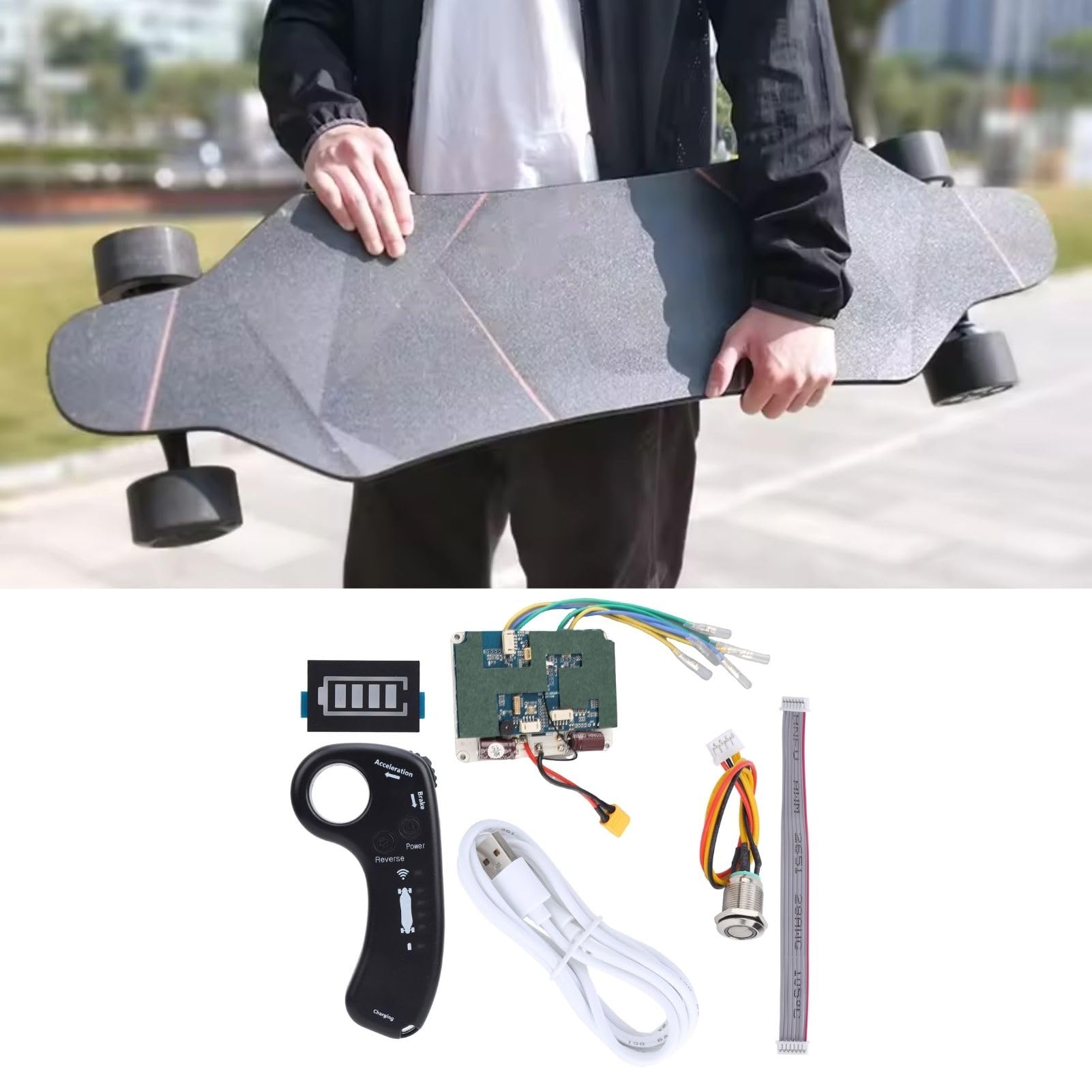 Kit Telecomando Controller per Skateboard Elettrico, 36V 10S 12A Longboard Elettrico Sinusoidale Dual Drive Hub Motor Controller Scheda Madre ESC con Telecomando