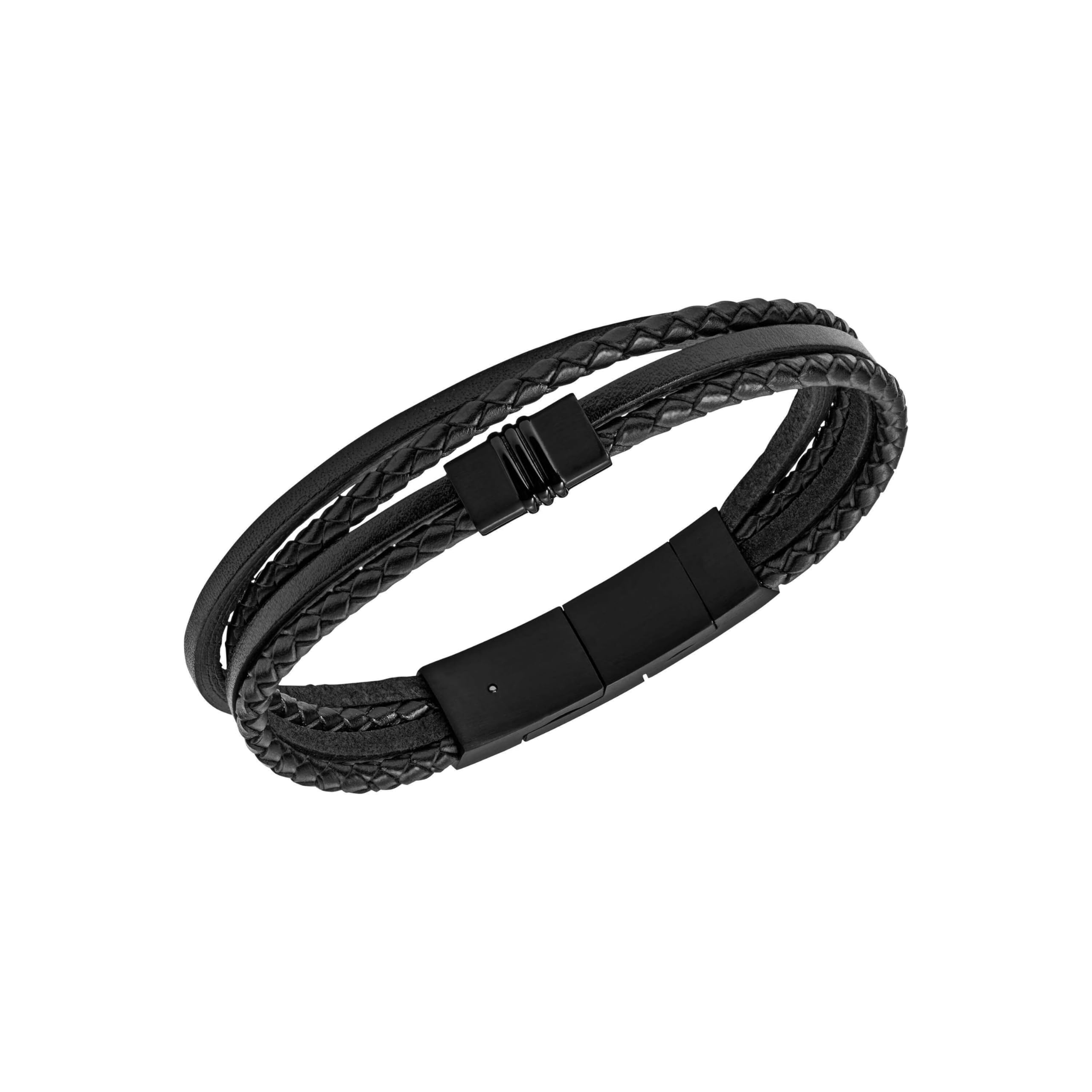 Fossil Vintage Casual Herren Leder oder Edelstahl mit Karabiner, Schließe oder Faltschließe Armband