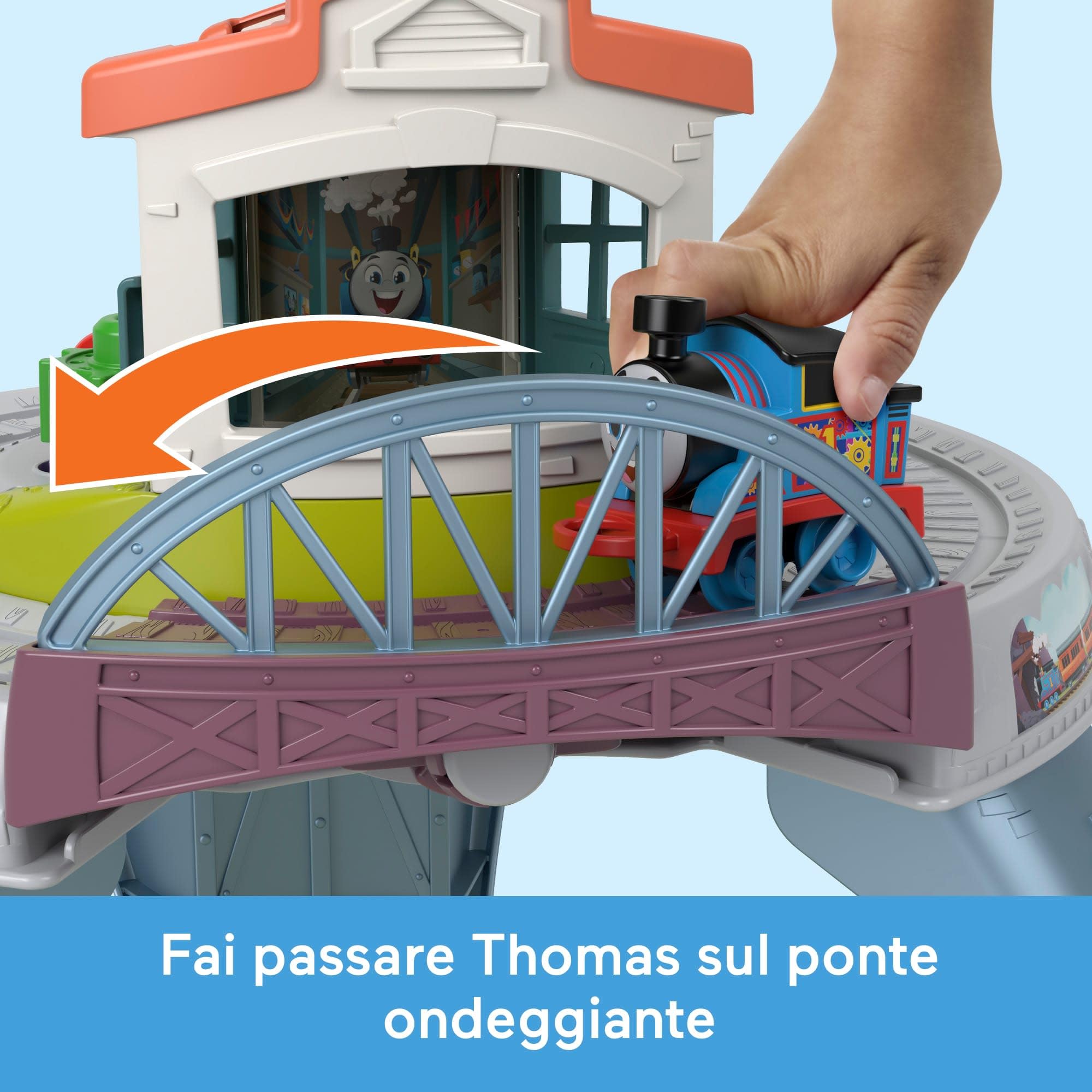 Il Trenino Thomas - Il Mio Primo Set Trenino, pist con 2 livelli di gioco, blocchi di forme impilabili e accessori per lo sviluppo motorio, giocattolo per bambini, 1+ anni, JDD70