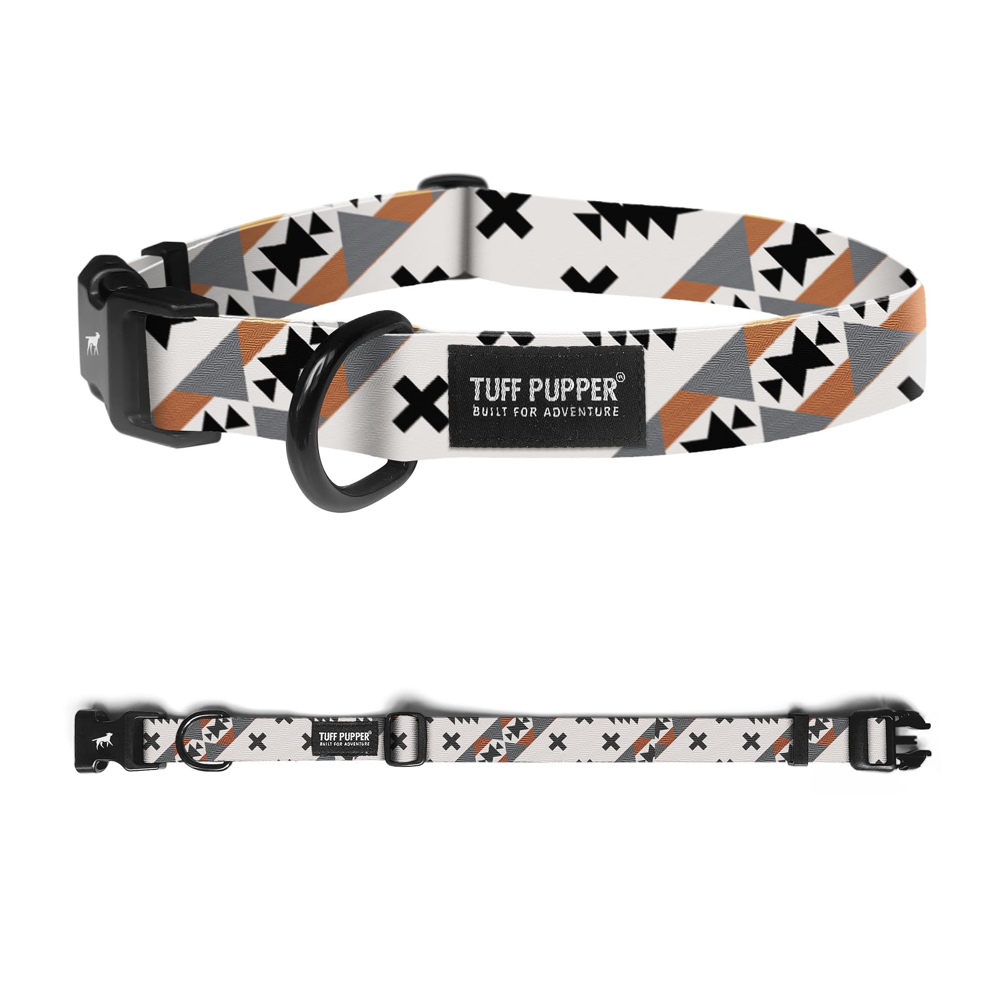 Tuff Pupper Premium Adjustable Dog Collar for Medium Boy & Girl Dogs, Stylish Pattern Collars Designed in USA, Quick Release Buckle, NativePath Print,