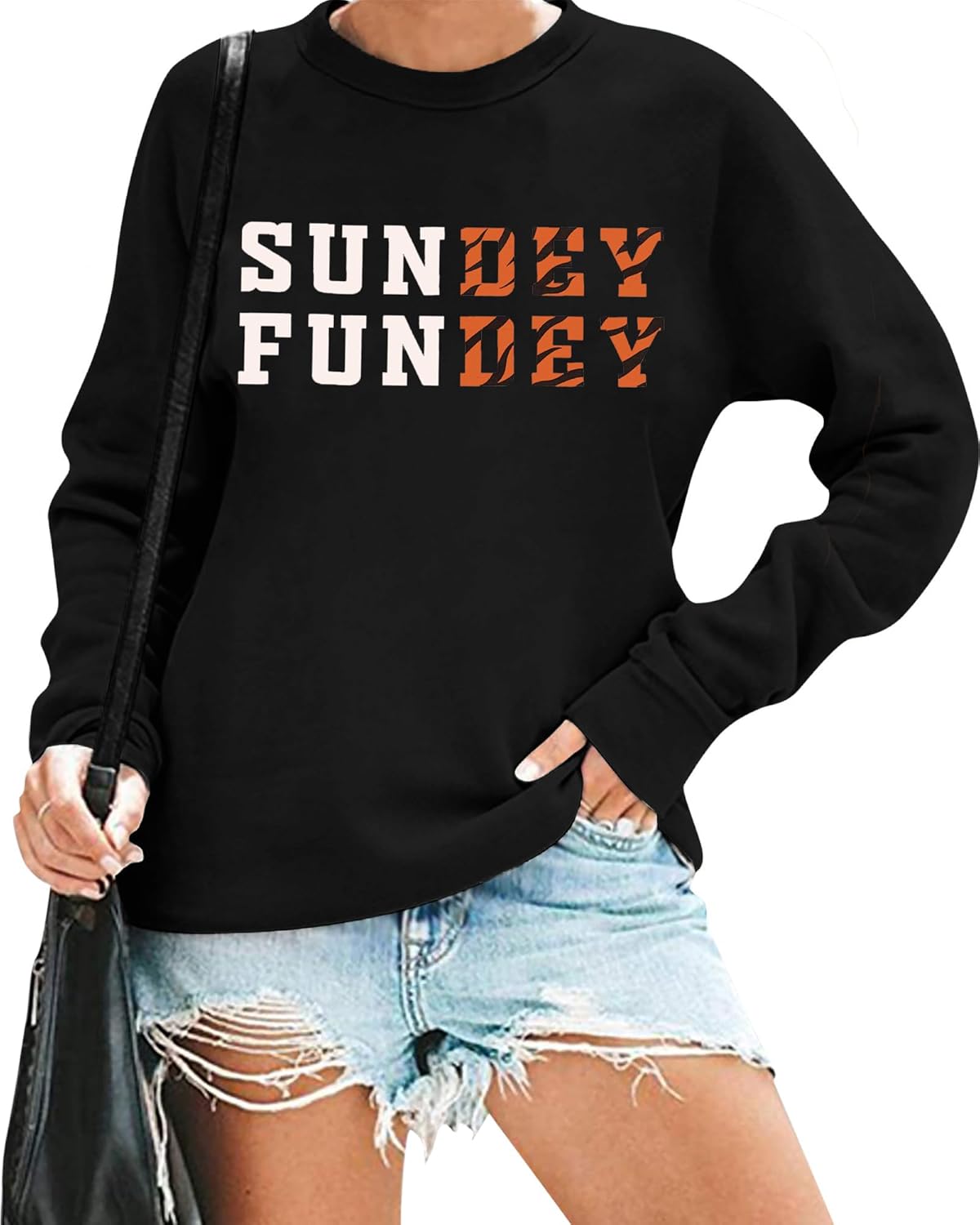 VILOVE Game Day Sweatshirt Women Sundey Fundey Sweatshirt Football Season Hoodie Sunday Shirt Crew Neck Pullover