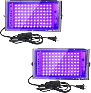2 Pack 100W LED UV Black Light, Black Lights for Glow Party, IP65 Waterproof Black Light, for Black Light Party, Stage Lig...