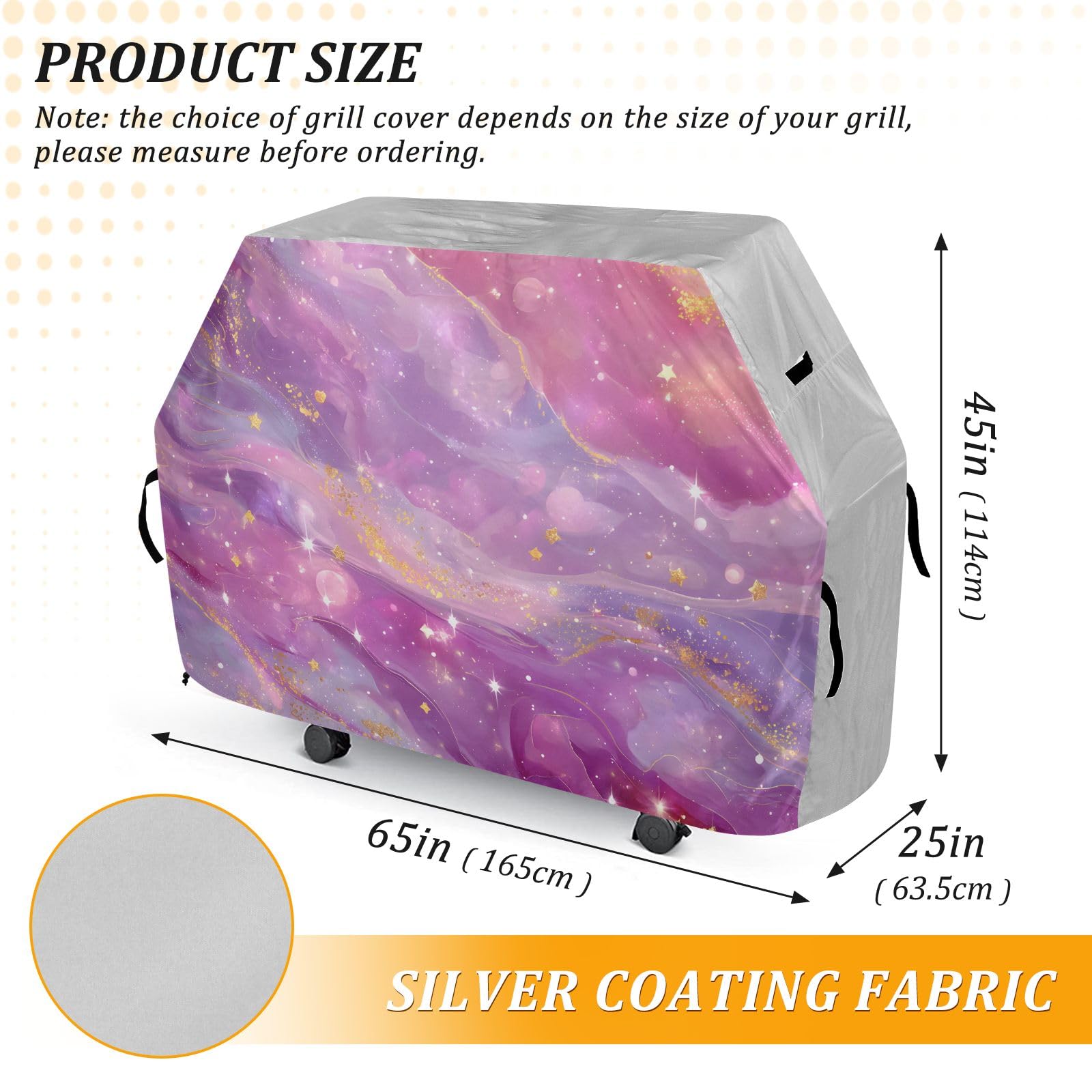 Copertura per barbecue in marmo viola rosa impermeabile resistente per barbecue all'aperto