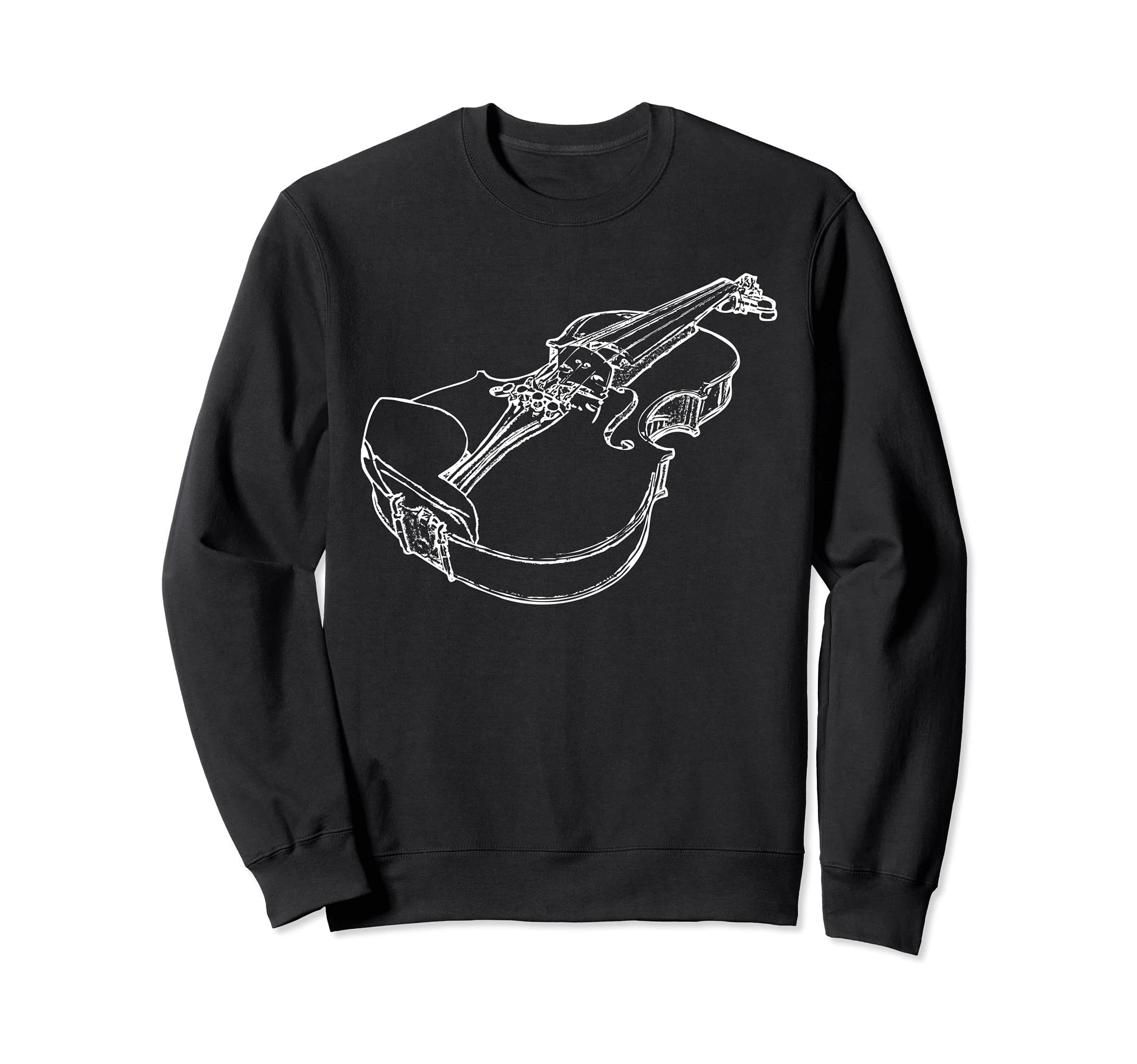 Violin Fiddle Musician String Instrument Violinist Gift Sweatshirt, Black
