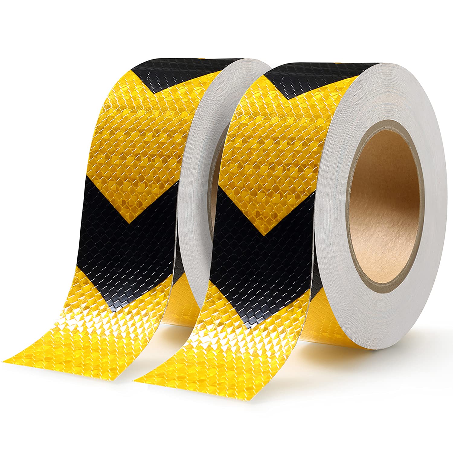 LEORAY Reflective Tape 2" X 200Feet High Visibility Black & Yellow Industrial Warning Safety Adhesive Tape: Industrial & Scientific