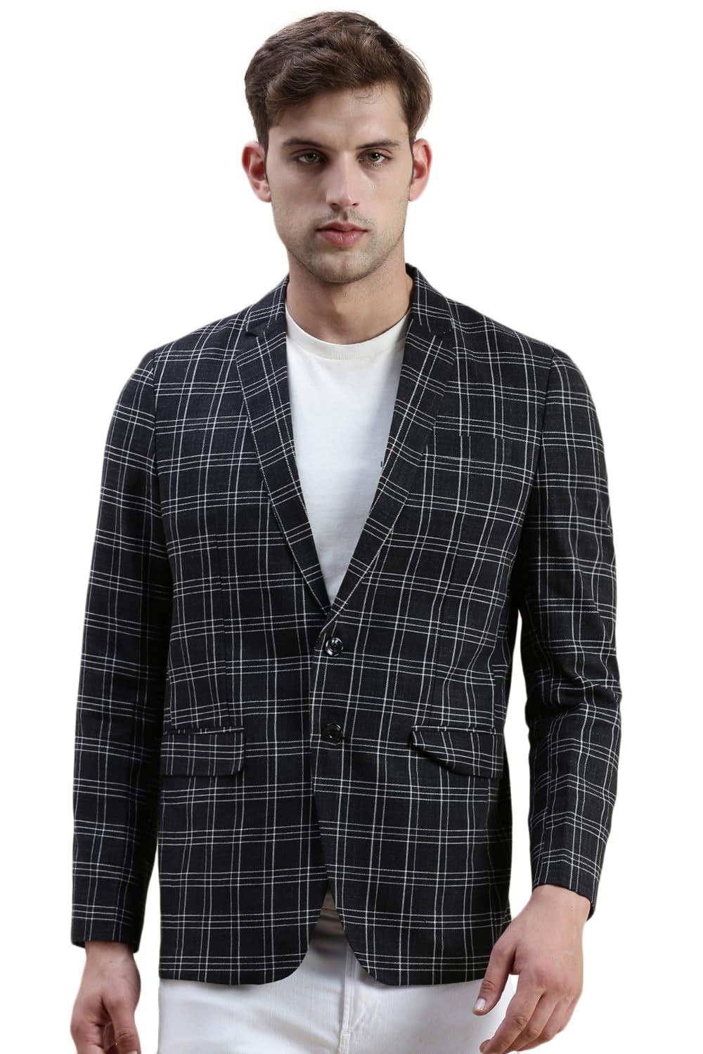 Men Check Print Single Breasted Casual Blazer | Notched Lapel Full Sleeves Cotton Blazer for Mens | Slim Fit Regular Length Blazer for Men's-image-23