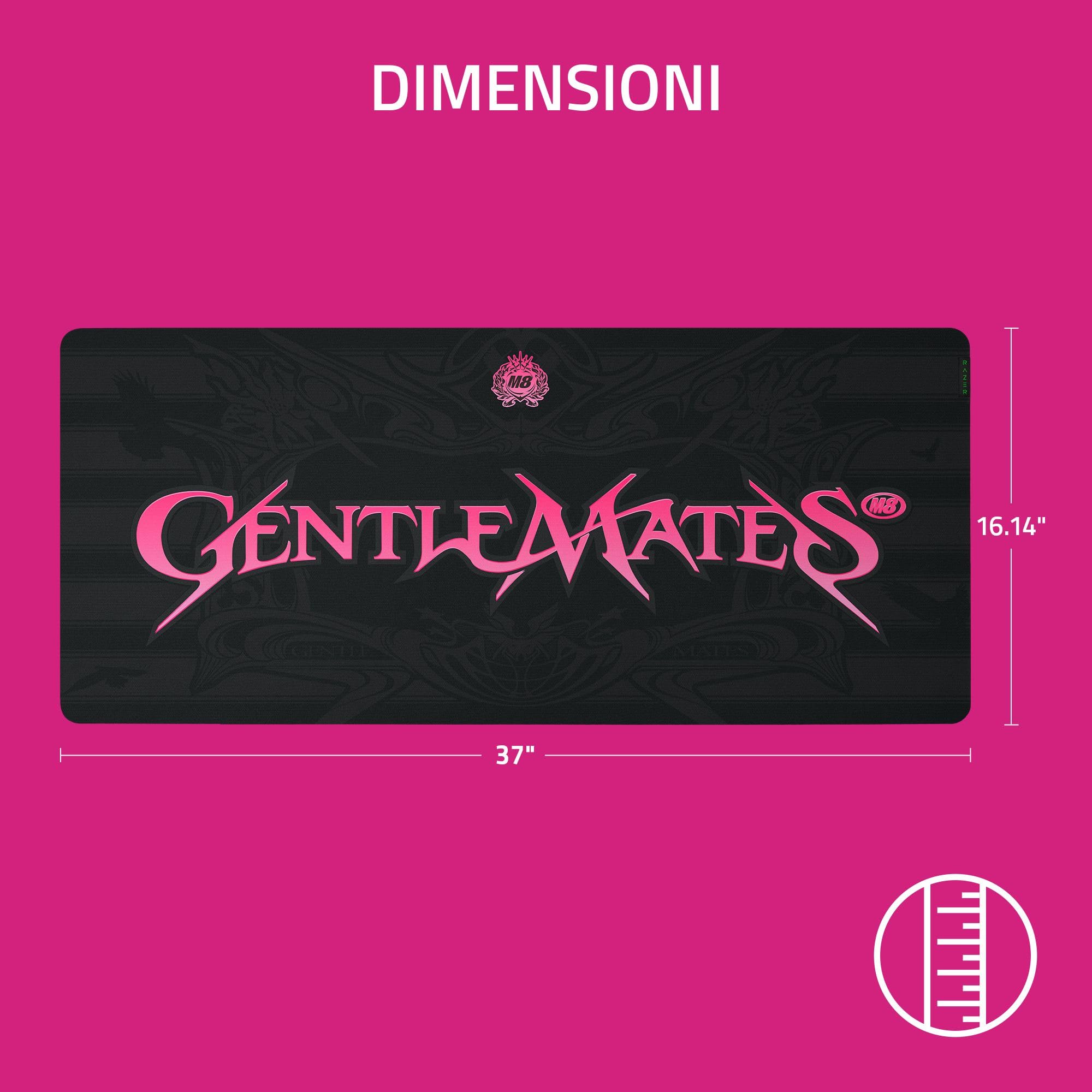 Razer Gigantus V2 XXL Gentlemates Edition - Tappetino morbido per mouse da gioco per velocità e controllo - Superficie micro-tessuta testurizzata - Schiuma di gomma spessa - 940 x 410 x 4mm | Nero