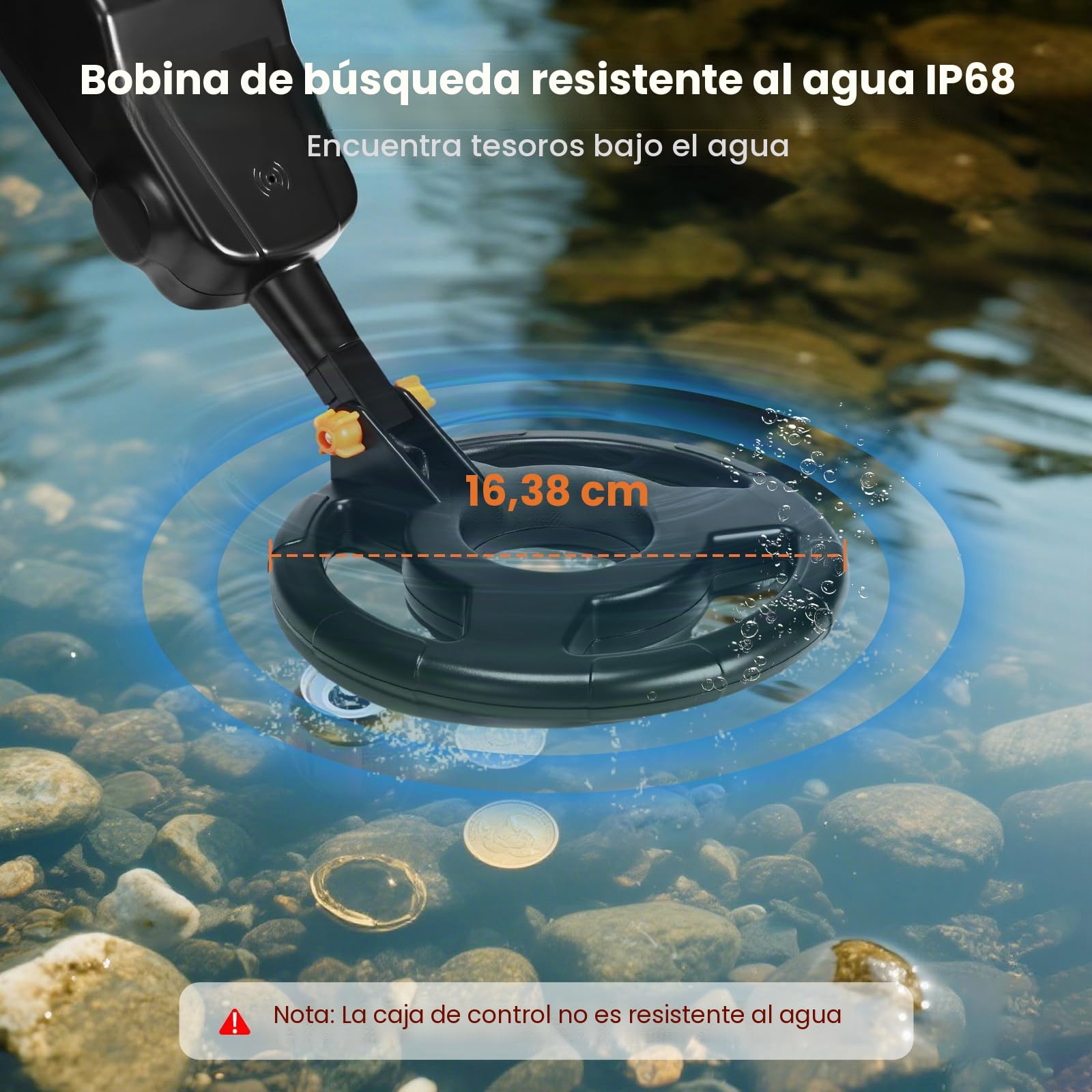 Detector de Metales Niños, Detector de Metales Ligero y Impermeable IP68 con Pantalla LCD e Indicación de Sonido, Alta Precisión para Niños con Pala para Investigación de Metales