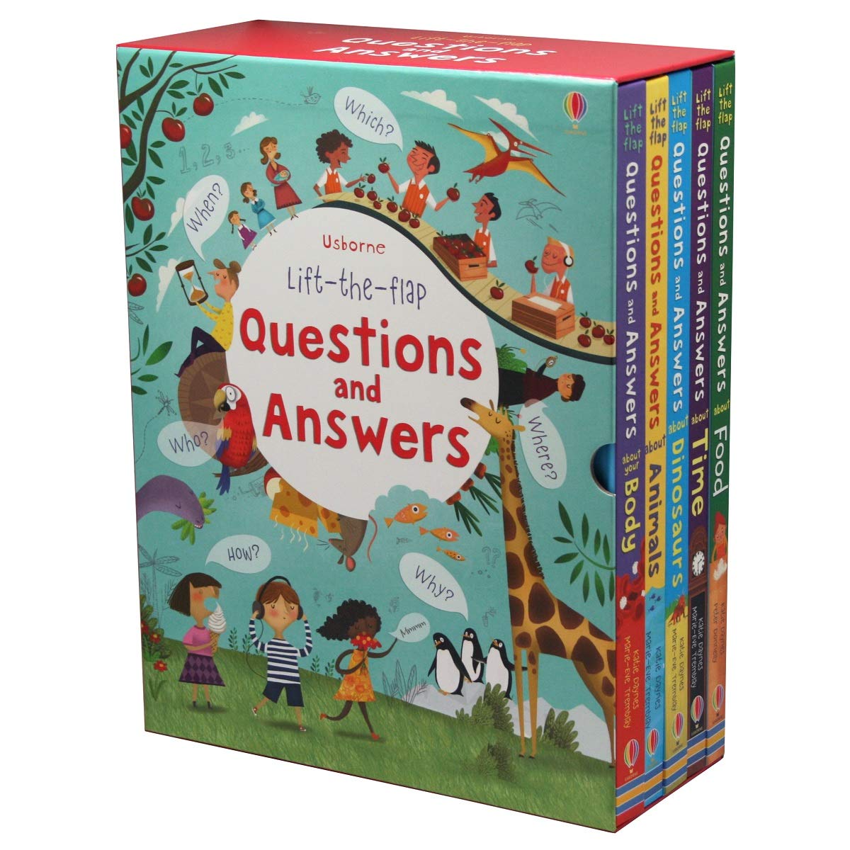 Usborne Lift The Flap Questions & Answers 5 Books Box Set Animals, Body
