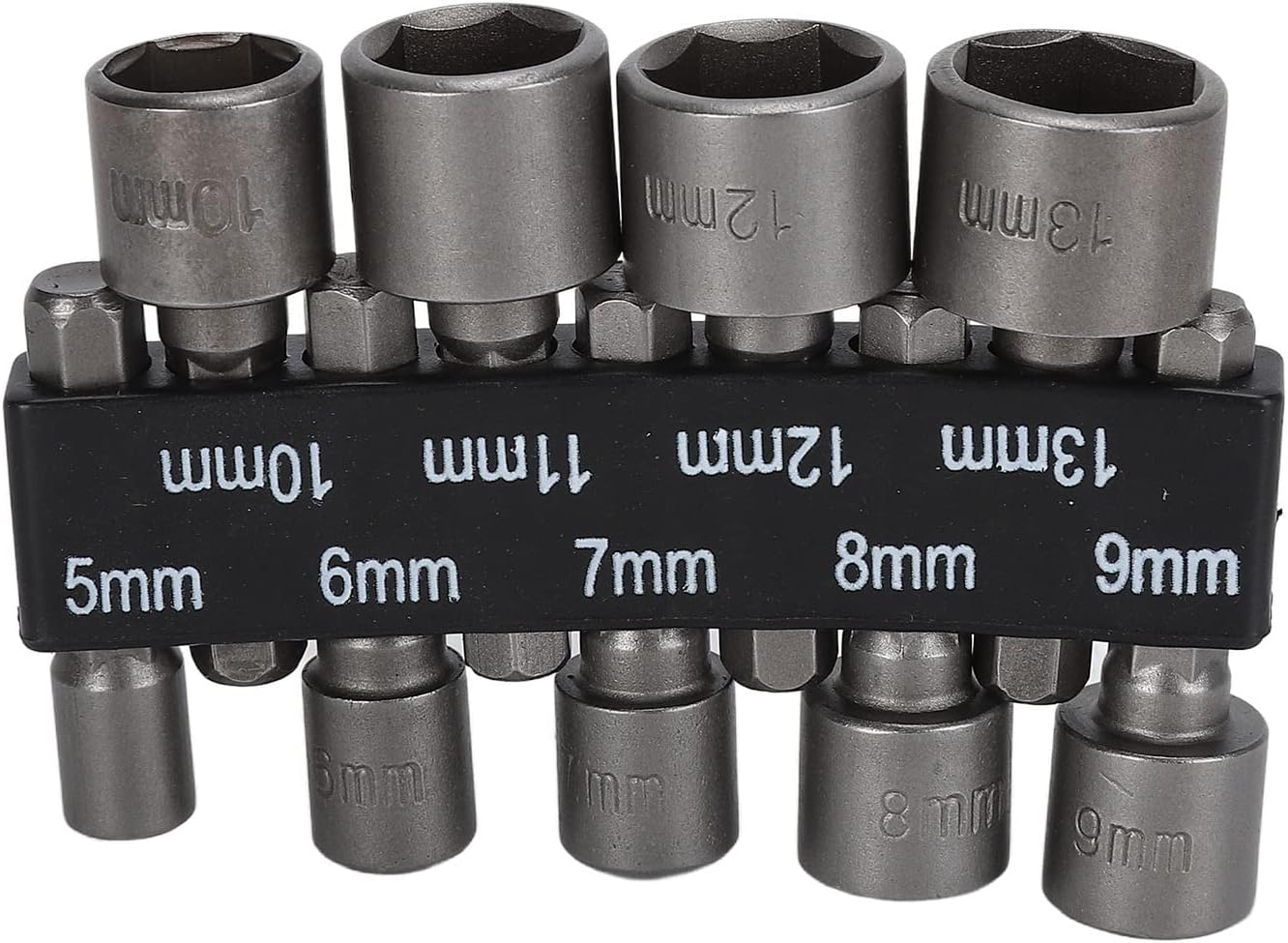 9Pcs Socket Bit, Chrome Vanadium Steel Screwdriver Sockets with Storage Holder, 1/4in Hex Shank for Electric Drill