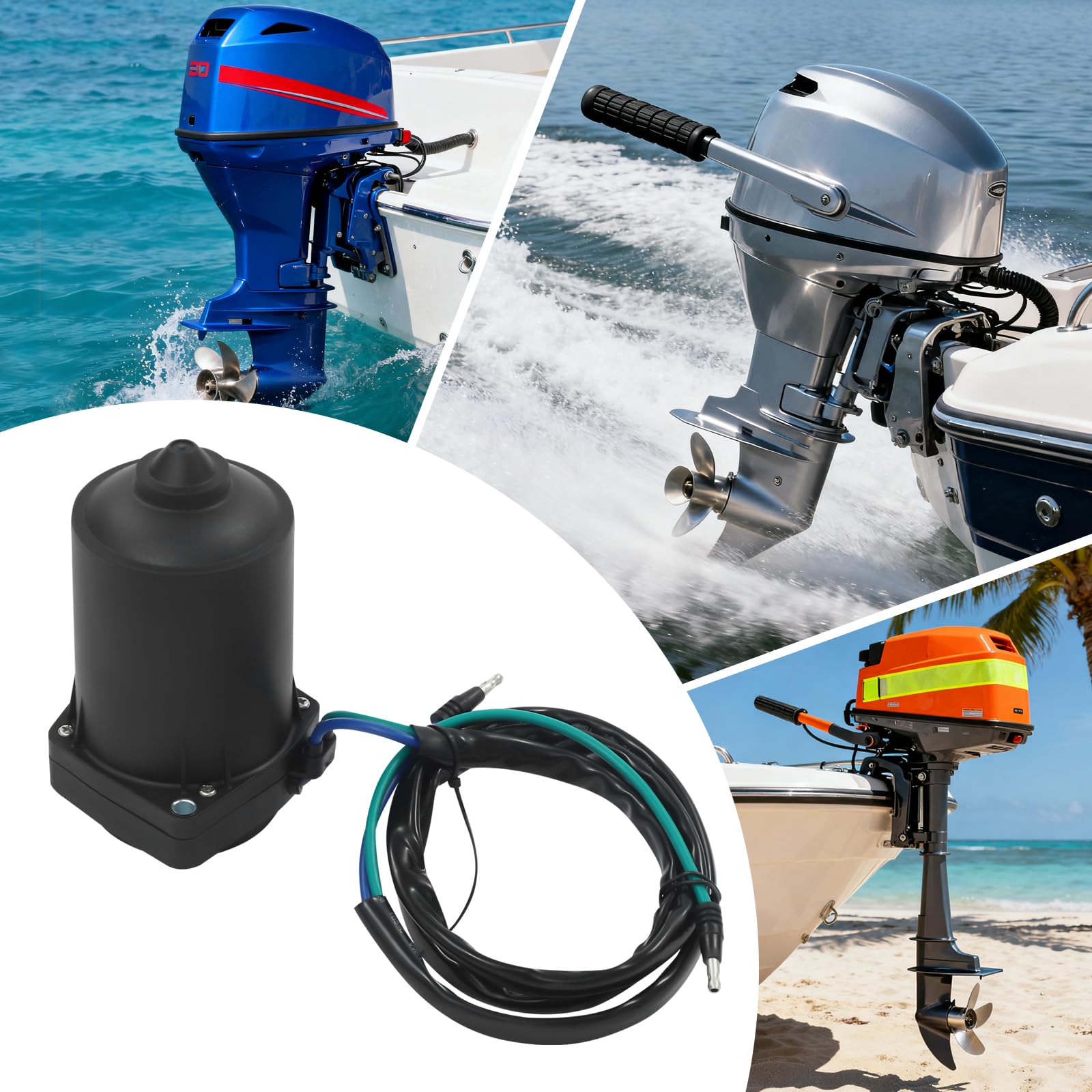 Tilt Trim Motore per fuoribordo Mercury, 12 V, 260 W, con coppia di 5 Nm, ricambio per Mercury a 2 tempi 75-300 CV e 4 tempi 135-300 CV, resistente alla corrosione in rame puro, nero