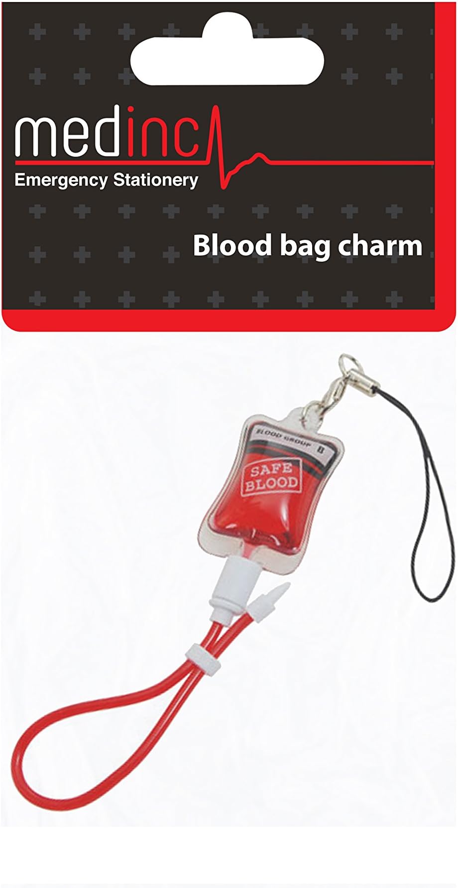 Blood Bag Key Chain Key Ring Mobile Phone Charm Blood Group (Blood Type AB-)