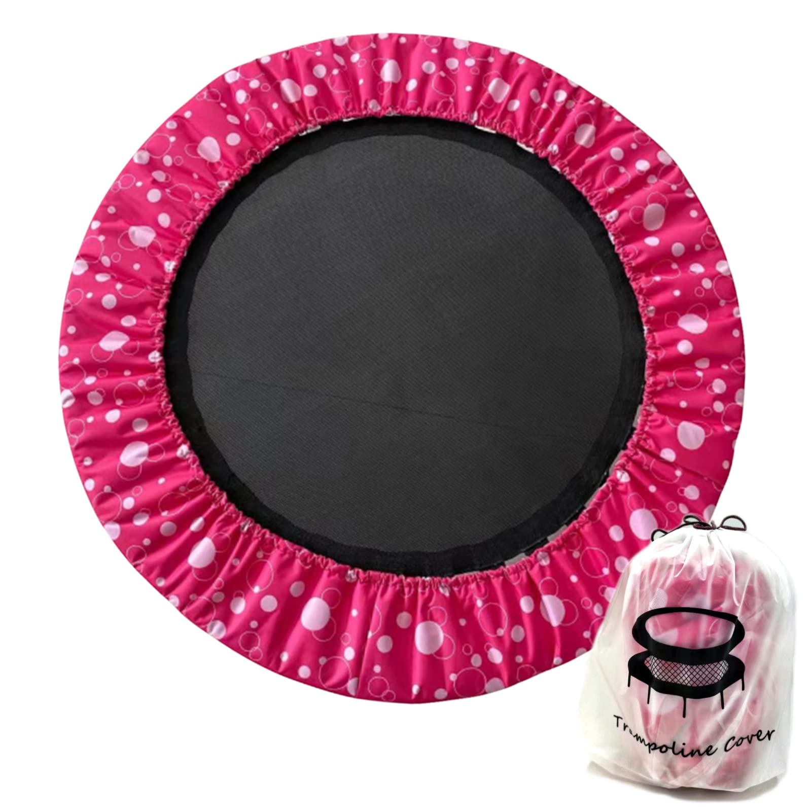 Small Trampoline Spring Cover 38 Inch Replacement Safety Pad for Mini Trampoline 3 Layer Protect Tear-Resistant Oxford Cloth Easy to Install Replacement for Home, Gym - Multiple Colour (Rose Bubbles)