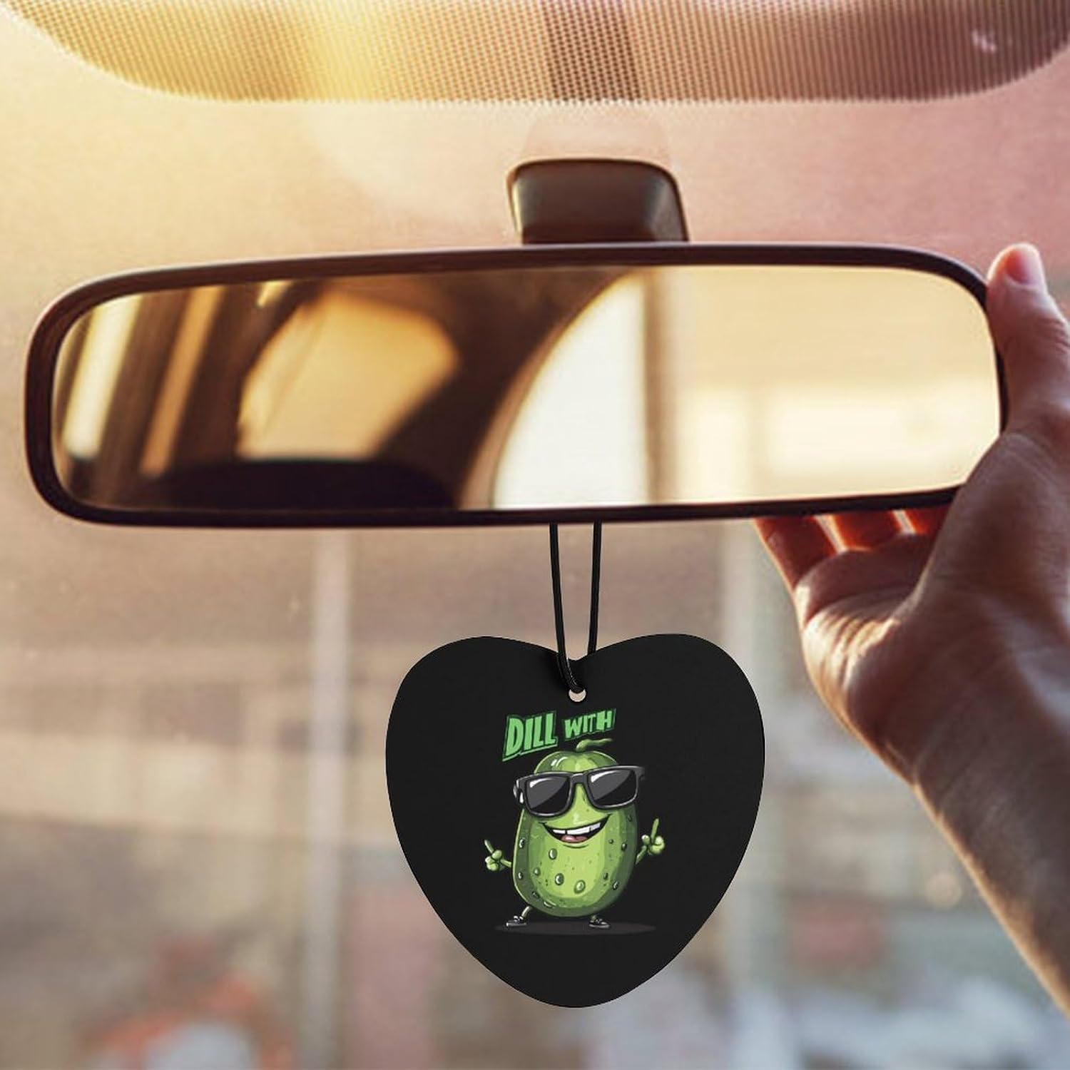 Dill With It Funny Pickle Car Air Freshener Hanging Aromatherapy Tablets for Car Accessories Love form