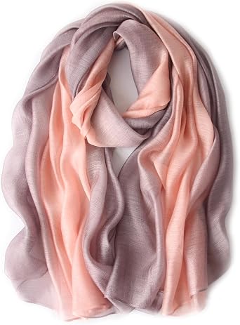Cotton Silk Scarf Long Lightweight Scarf Elegant Soft Scarf Wraps Color Shade Scarves for Women