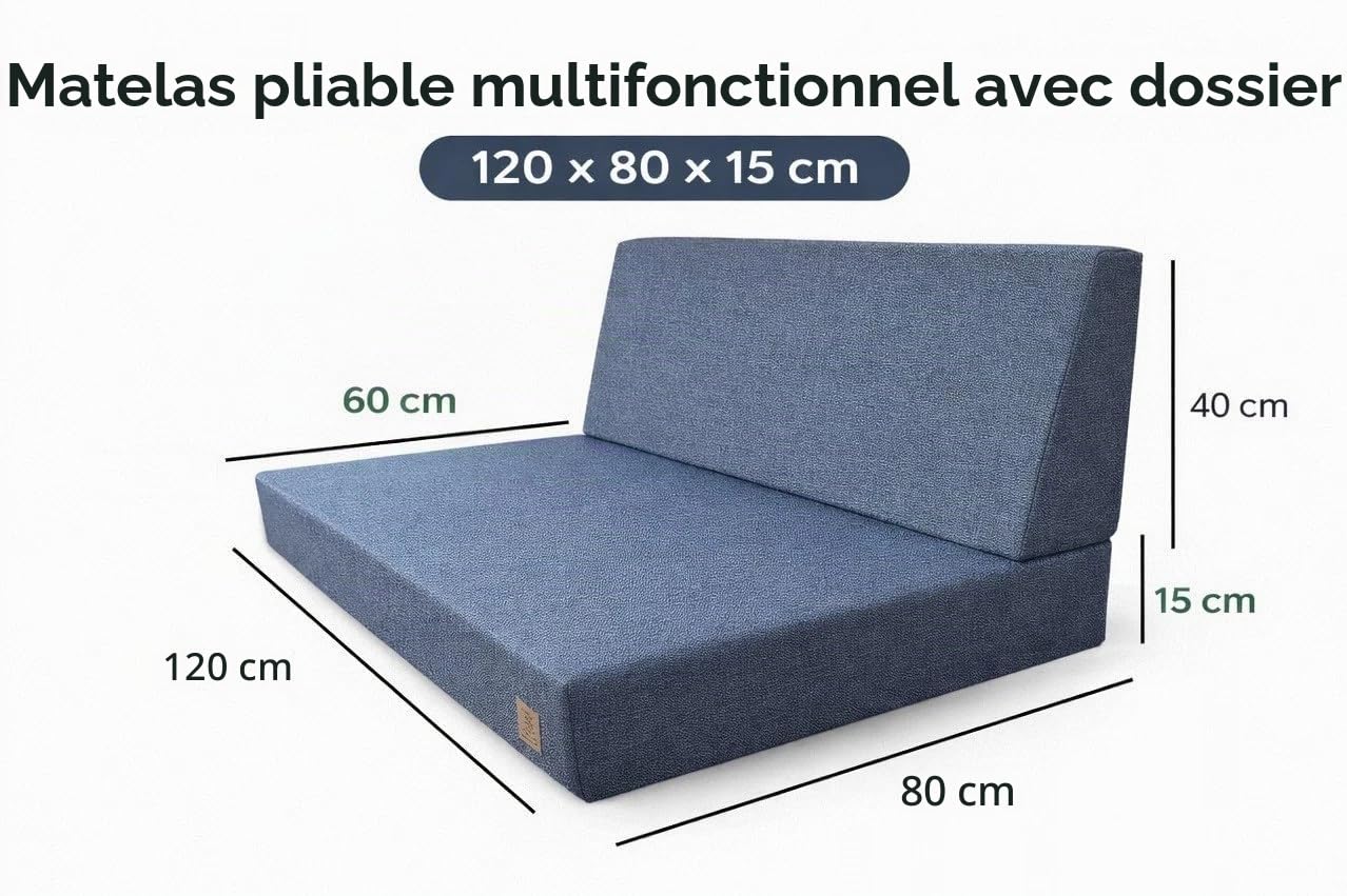 Odolplusz Lot de coussins pour palettes européennes, 120 x 80 cm, gris, imperméables et résistants aux UV, coussins d'assise et de dossier pour palettes européennes (gris foncé)