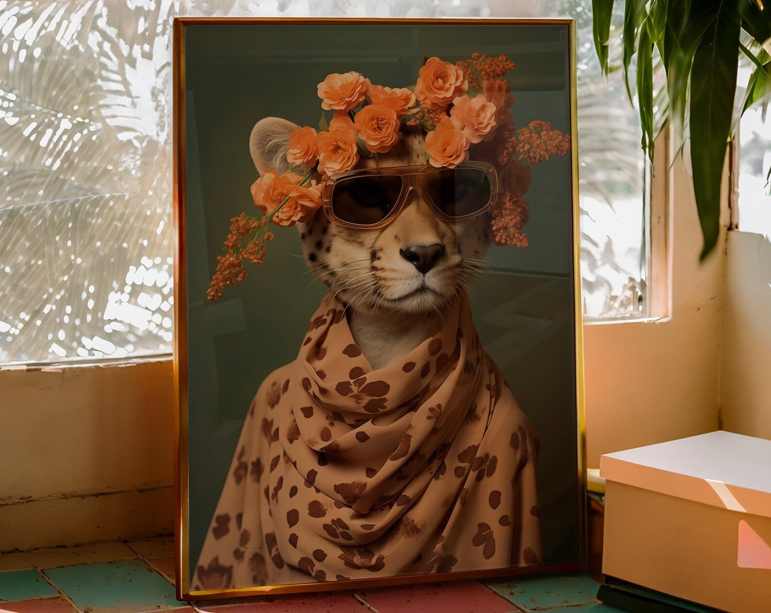 Amazon.com: 70s Tiger Poster Retro Kitsch Wall Art featuring a