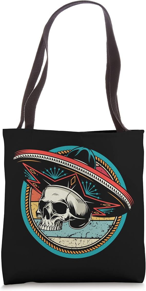 Sugar Skull Sombrero Vintage Cinco De Mayo Mexican Party Tote Bag