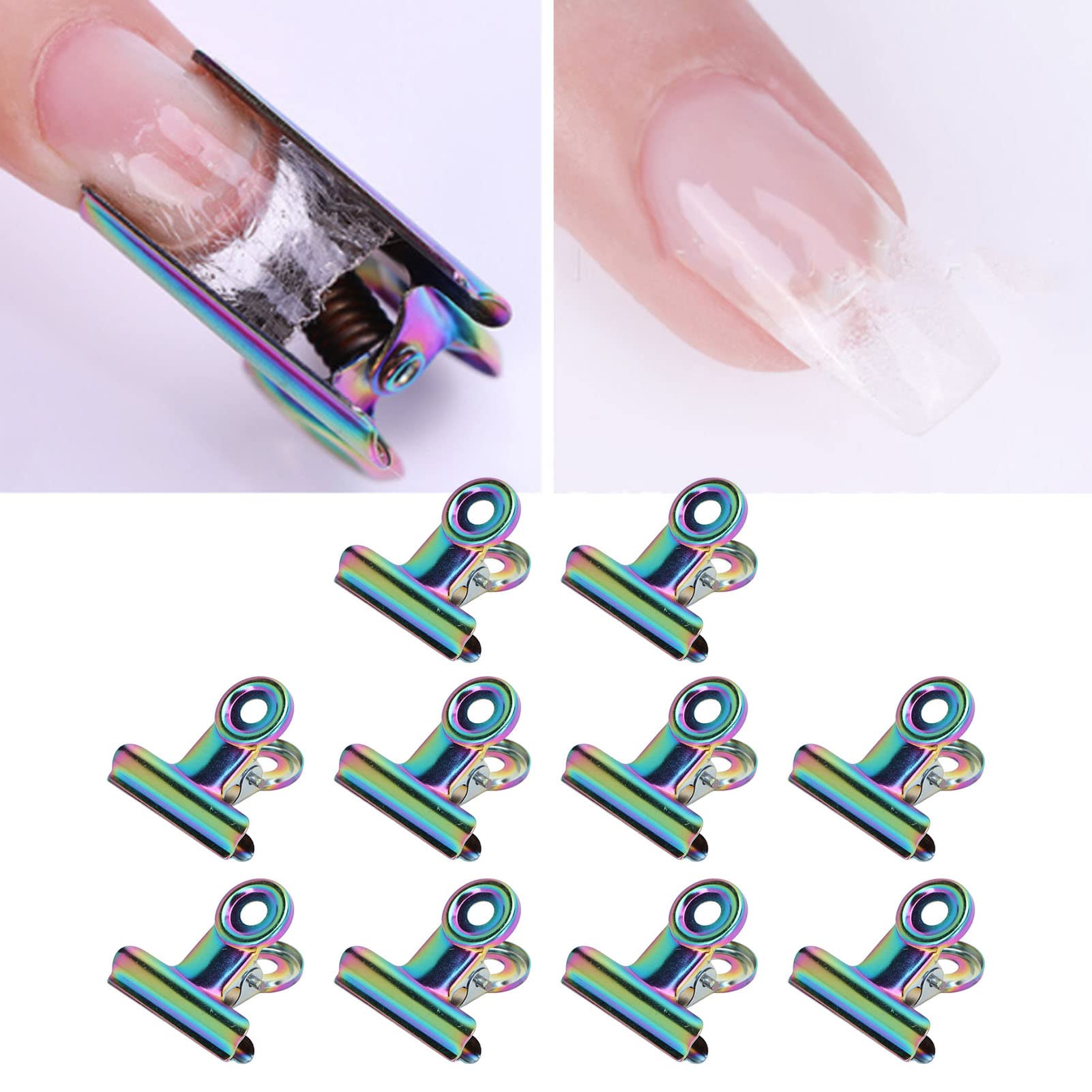 Clip per Punte per Unghie, 10 Pezzi Clip per Punte per Unghie Clip per Estensione per Manicure Leggera Clolorful Strumento per Nail Art per Manicure Fai da Te Nail Art per Poligel Estensione per Unghi