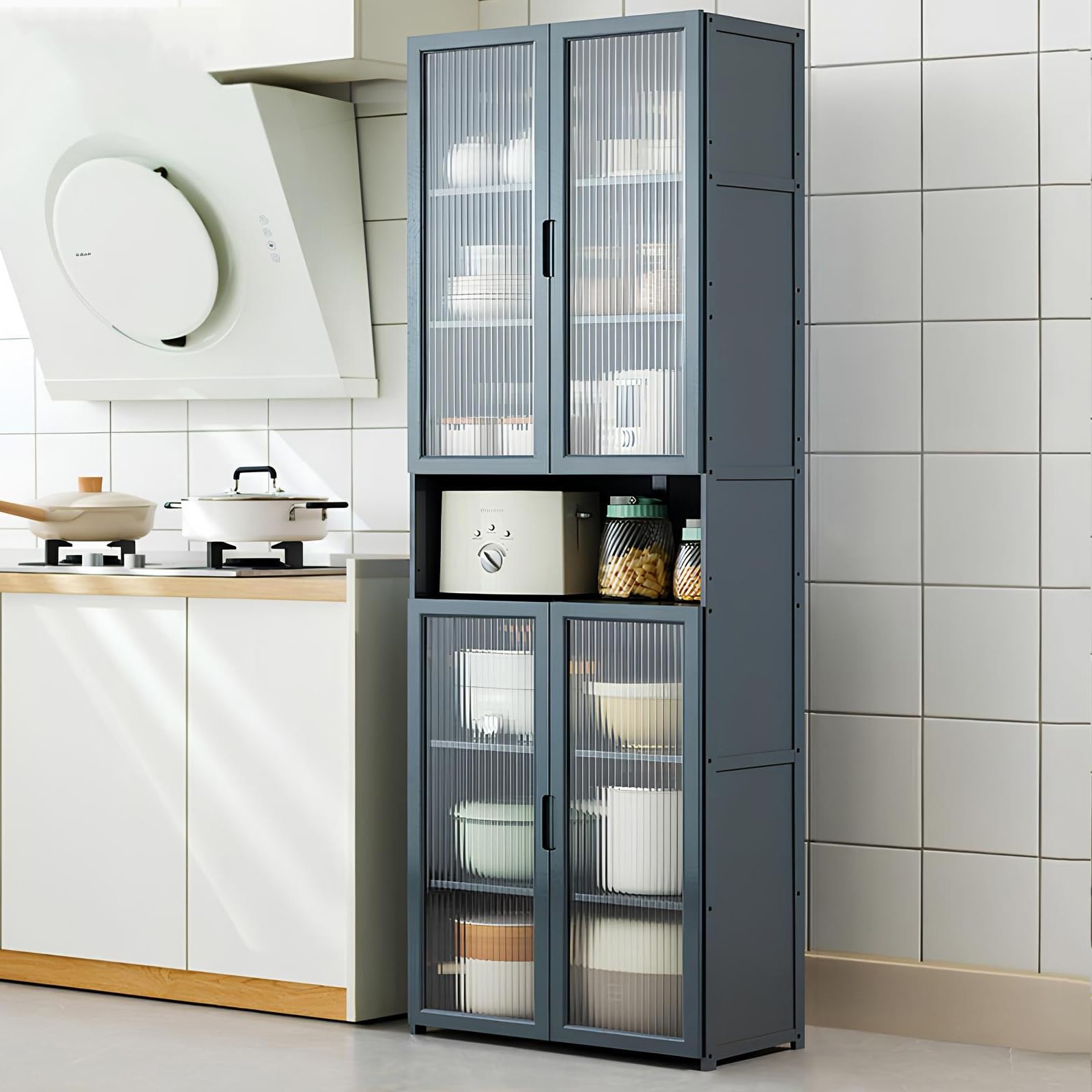 BHGFYXBS Free Standing Kitchen Sto Cabinet With Doors Pantry Shelf Rack For Kitchen Dining Room Living Room Sideboard,60 * 30 * 175Cm,60 * 30 * 175cm