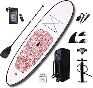 MXSXN SUP Board Stand Up Paddle 10 '305X76x15cm Inflatable Boards for Stand-Up Paddling Up To 120KG Aluminum Paddle Paddling High Pressure Pump Backpack