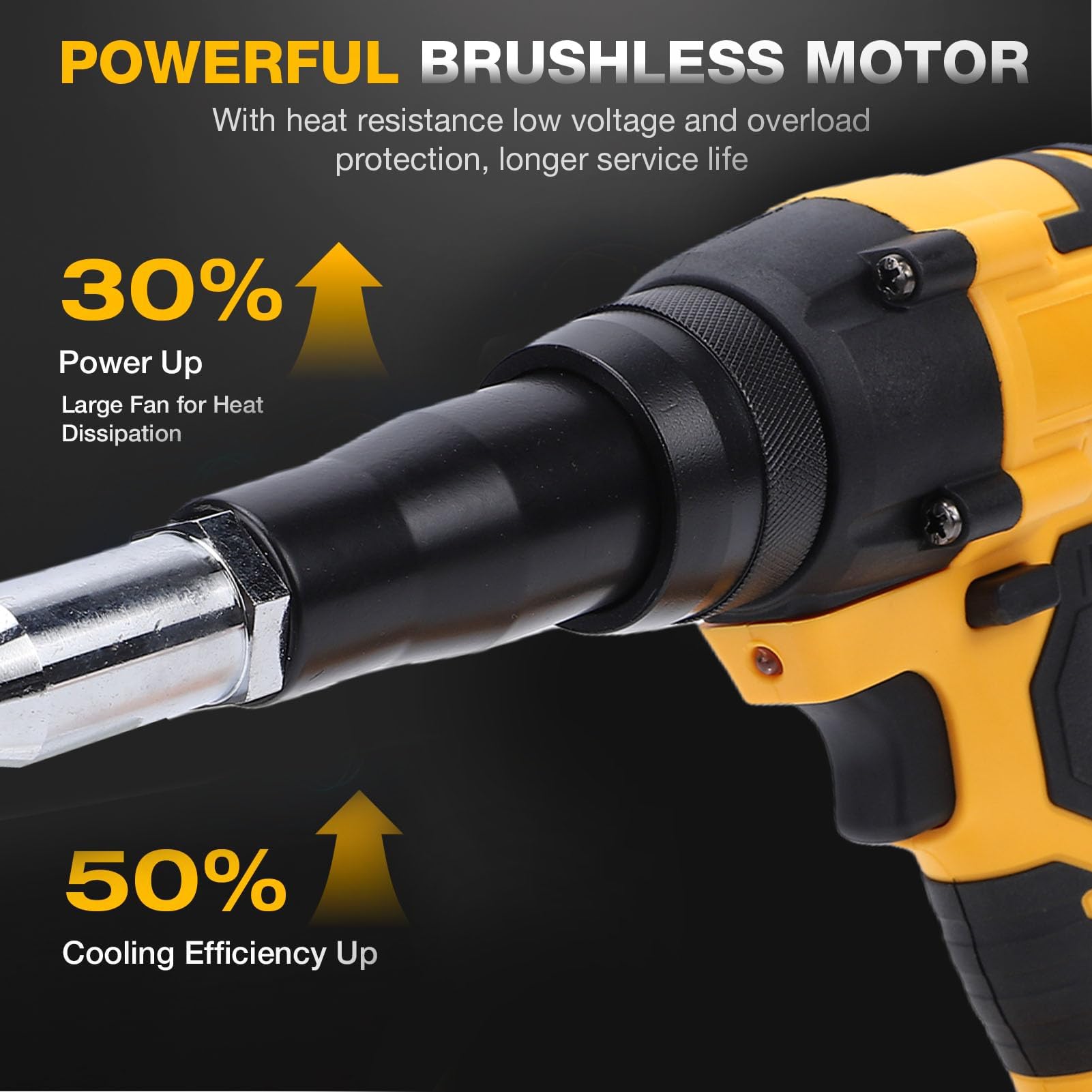 Topiky Pistola per Rivetti Senza Fili Senza Fili con Luce LED per Installazione Rivetti in Alluminio Raccordo per da 1/8 5/32 3/16 Pollici