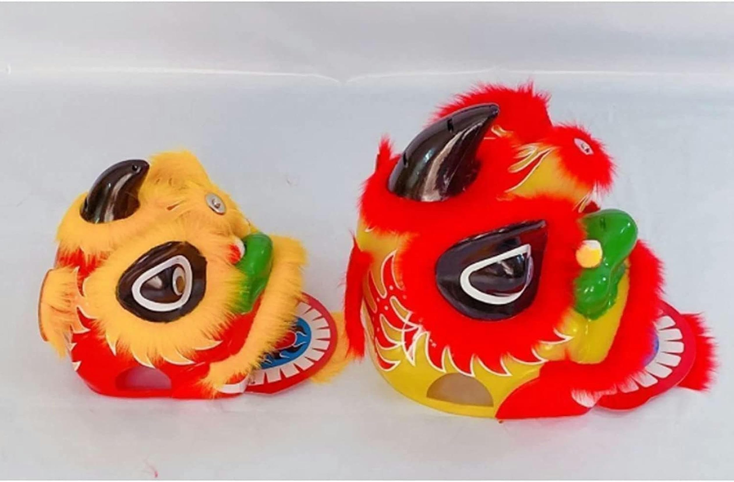 CHAOMIN Mascotte tradizionale della testa di danza del leone cinese for spettacolo personale, puntello di danza del leone in lana da 9 pollici