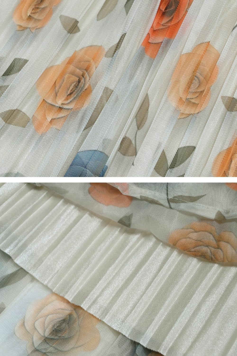 Women's Floral Tiered Maxi Skirt Elastic High Waisted Skirt, A-line Flowy Skirt Tulle for Women 2025 Summer - Image 6