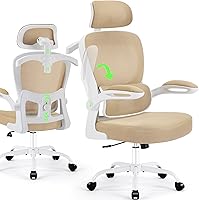 Vista 11 de AreShark Silla de Oficina Ergonómica con Soporte Lumbar Ajustable y Gancho para Respaldo, Silla de Malla Transpirable con Respaldo Alto y Ruedas