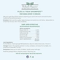 Vista 2 de Richard's Organics Champú para pulgas y garrapatas para perros, 100% activos totalmente naturales que mata pulgas, garrapatas y repele mosquitos